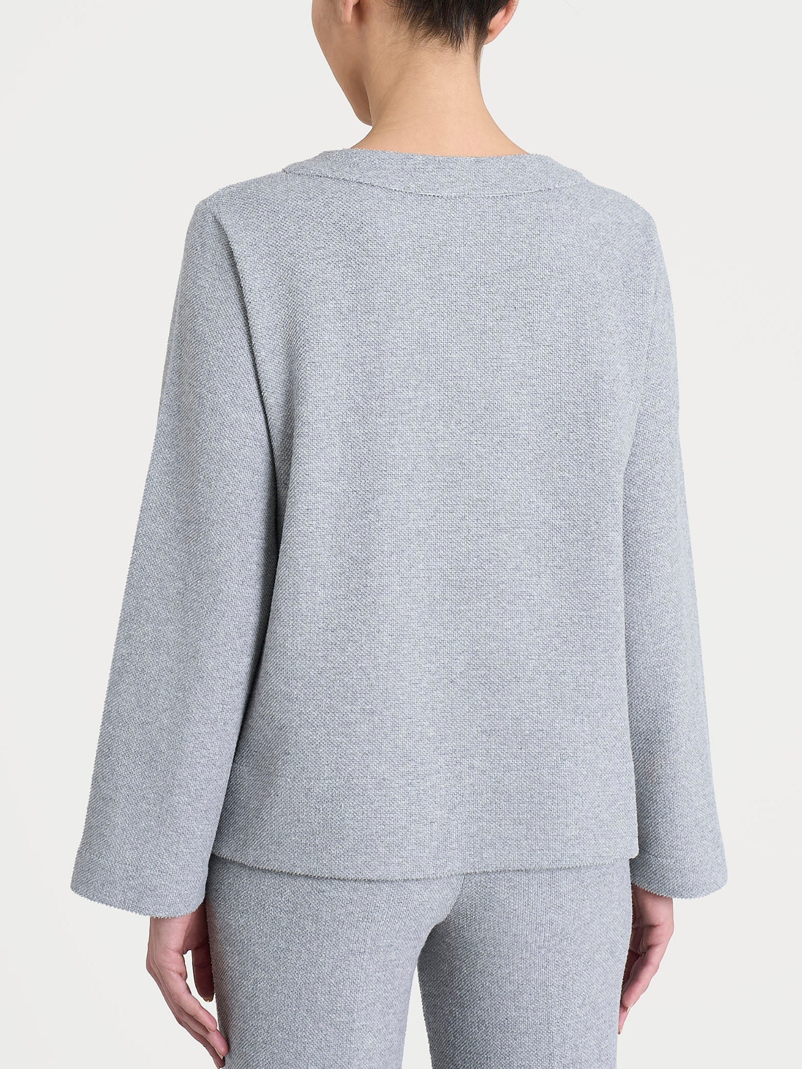 Felpa girocollo in Japanese Fleece - Grigio Mel. - Image 2