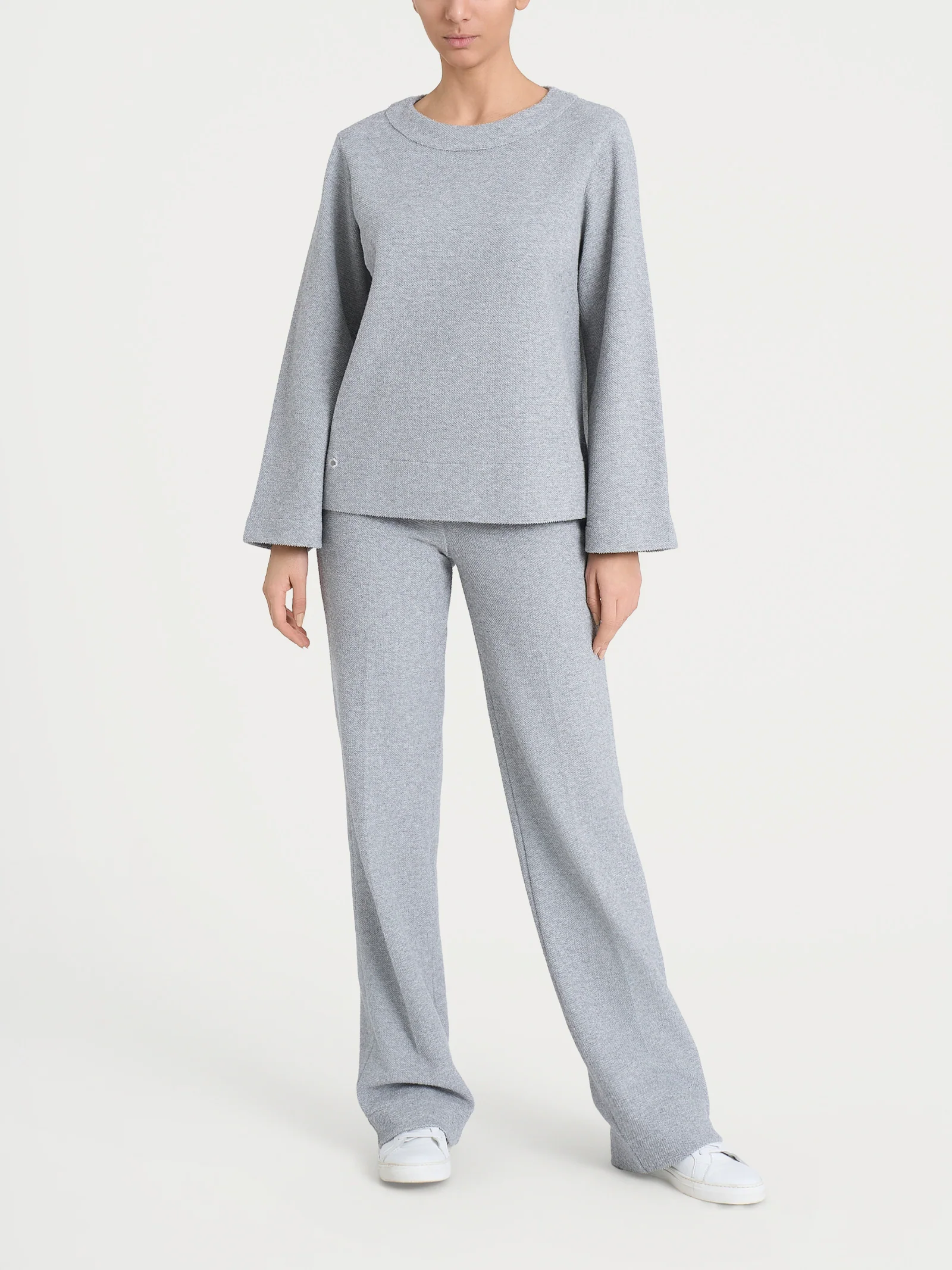 Felpa girocollo in Japanese Fleece - Grigio Mel. - Image 4