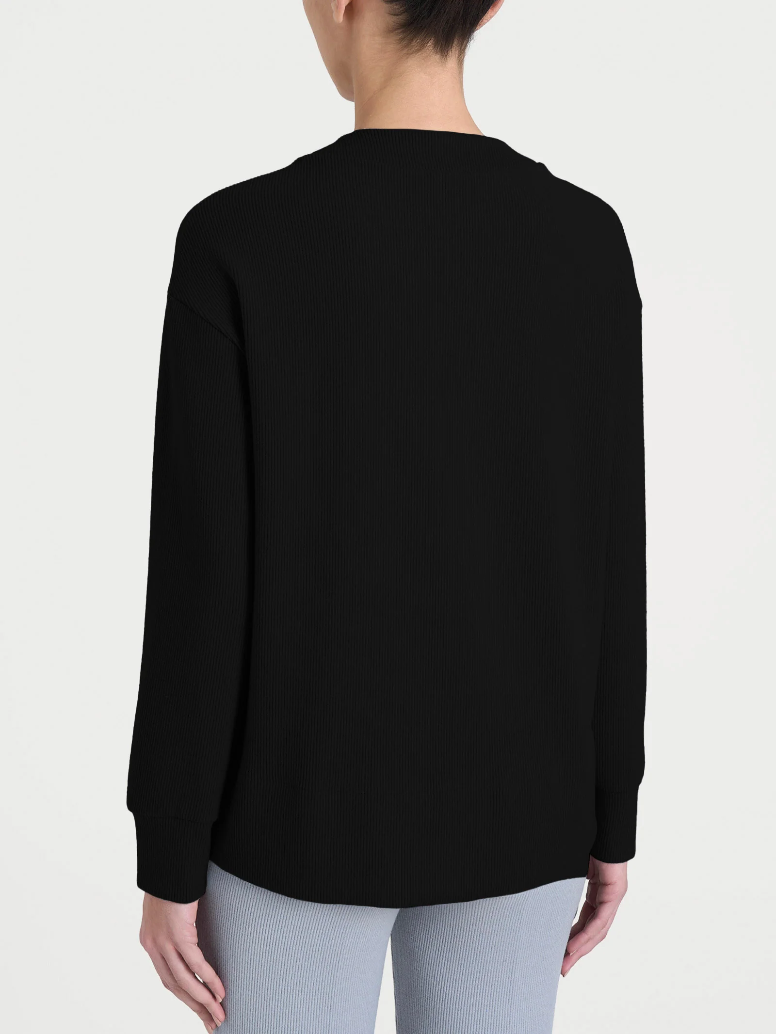 Felpa girocollo in Velvet - Nero - Image 2