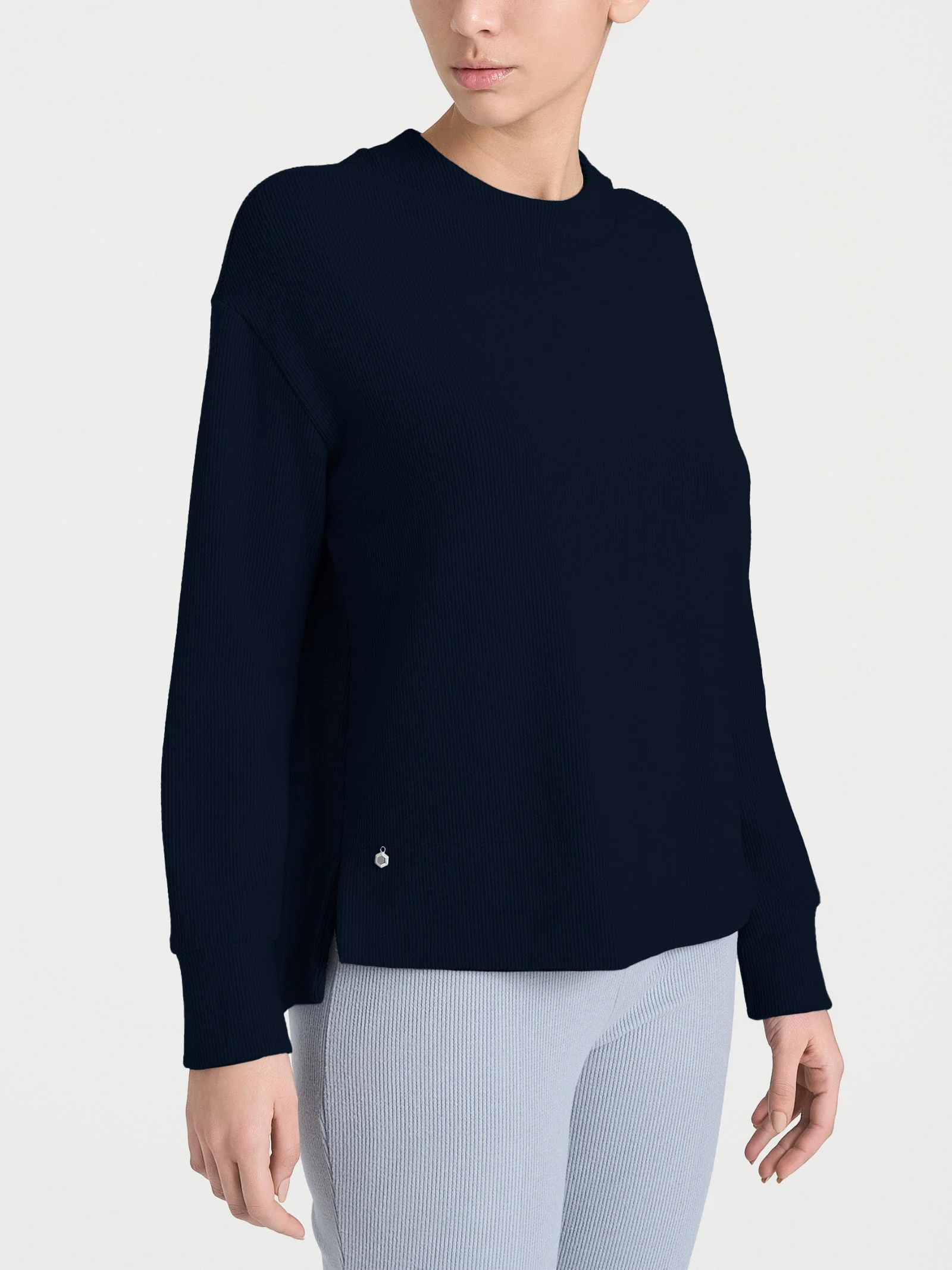 Felpa girocollo in Velvet  - Bleu