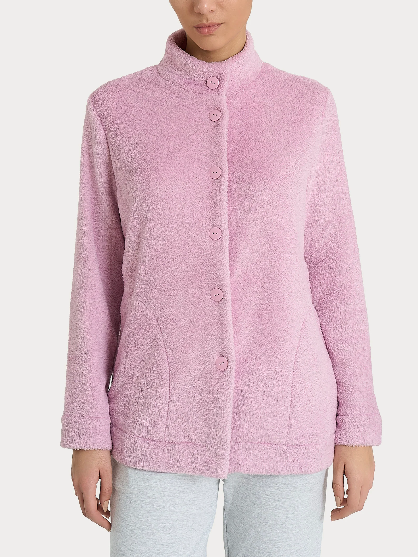 Giacca aperta in polar fleece - Mauve Mist