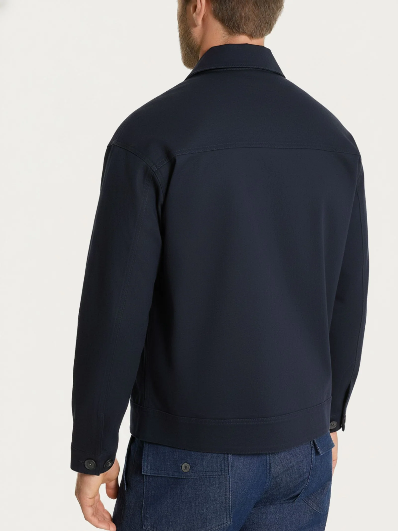 Giacca con zip in Canvas Stretch - Outer Space - Image 2
