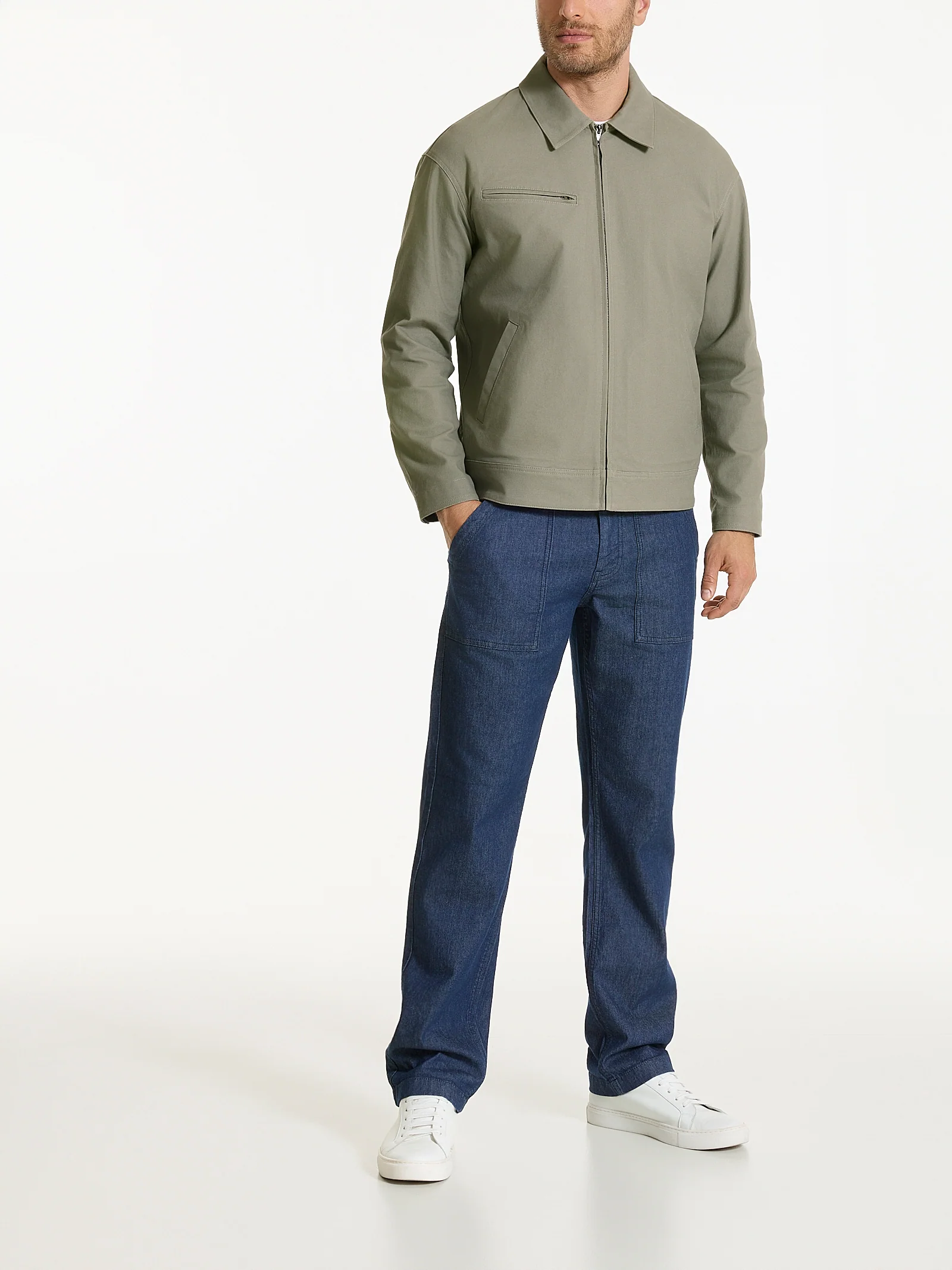 Giacca con zip in Canvas Stretch - Seagrass - Image 7