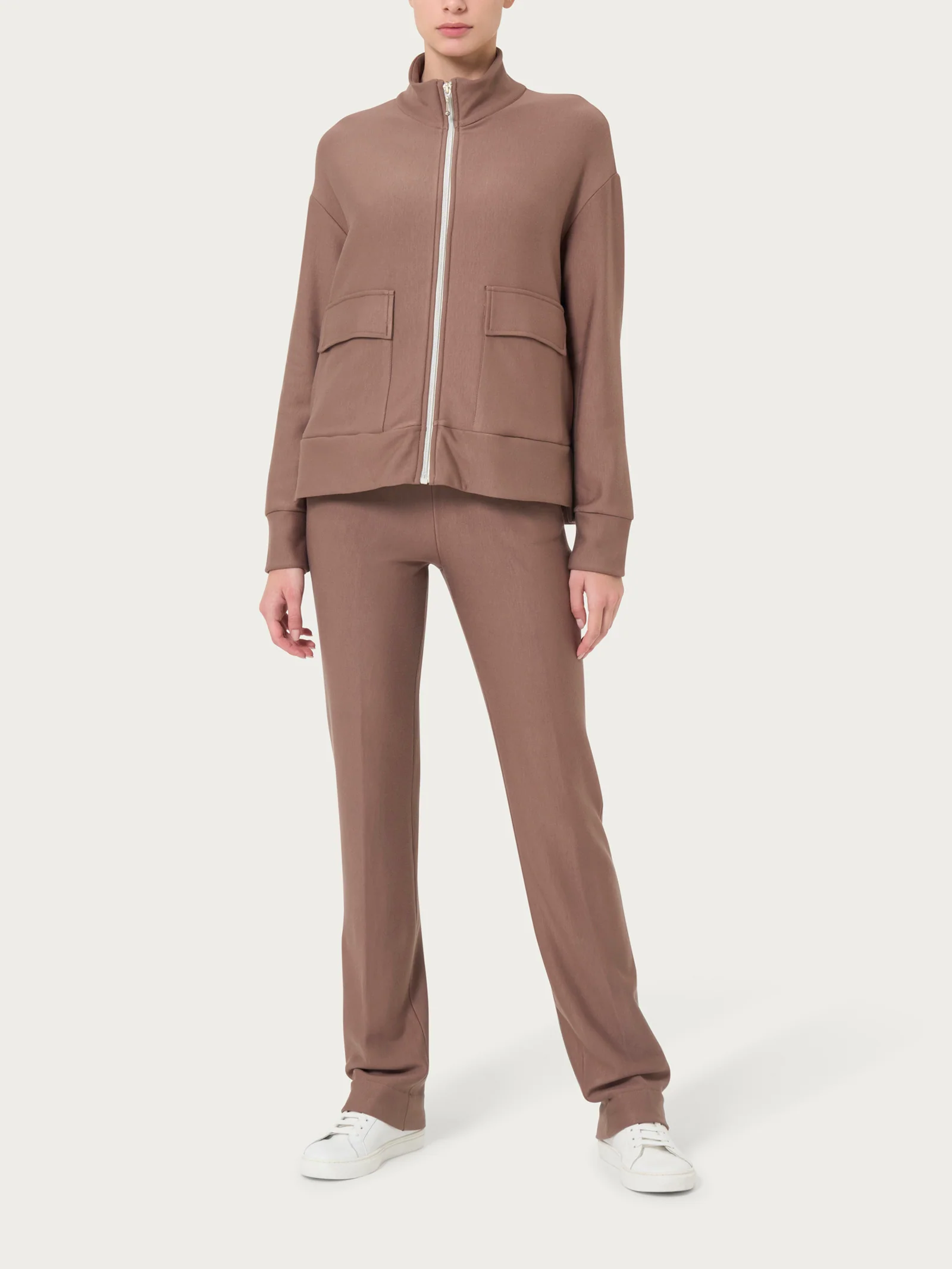 Giacca con zip in Eco techno Fleece - Nero - Image 3