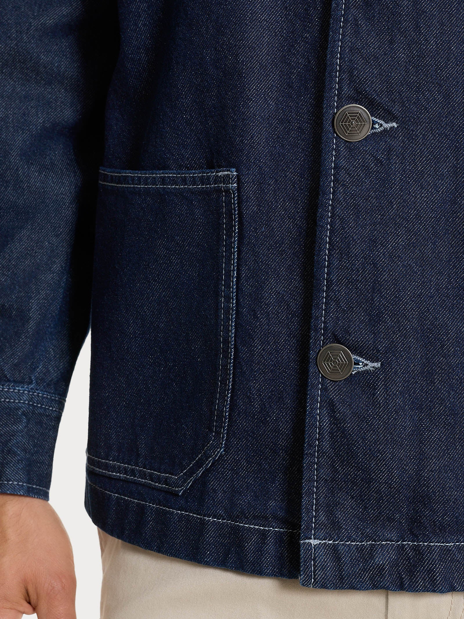 Giacca corta Utility in Raw Denim - Dark Navy - Image 4