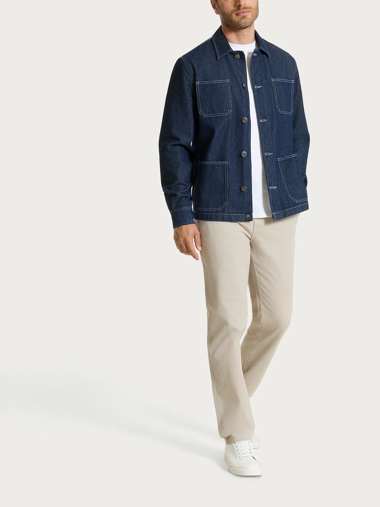Giacca corta Utility in Raw Denim - Dark Navy - Image 6