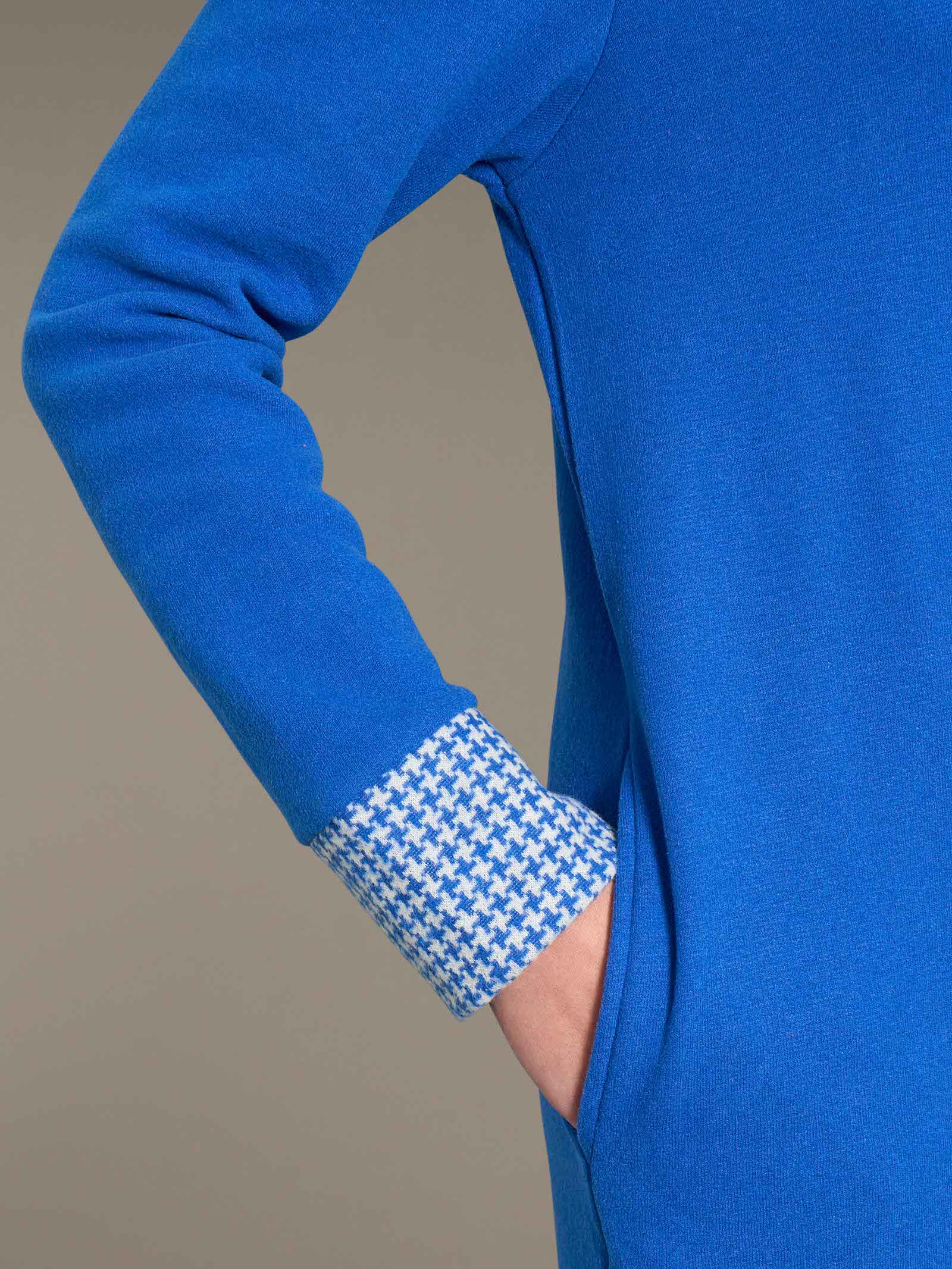 Giacca da camera lunga e aperta in cotton eco pile - Fant.Bluette - Image 3