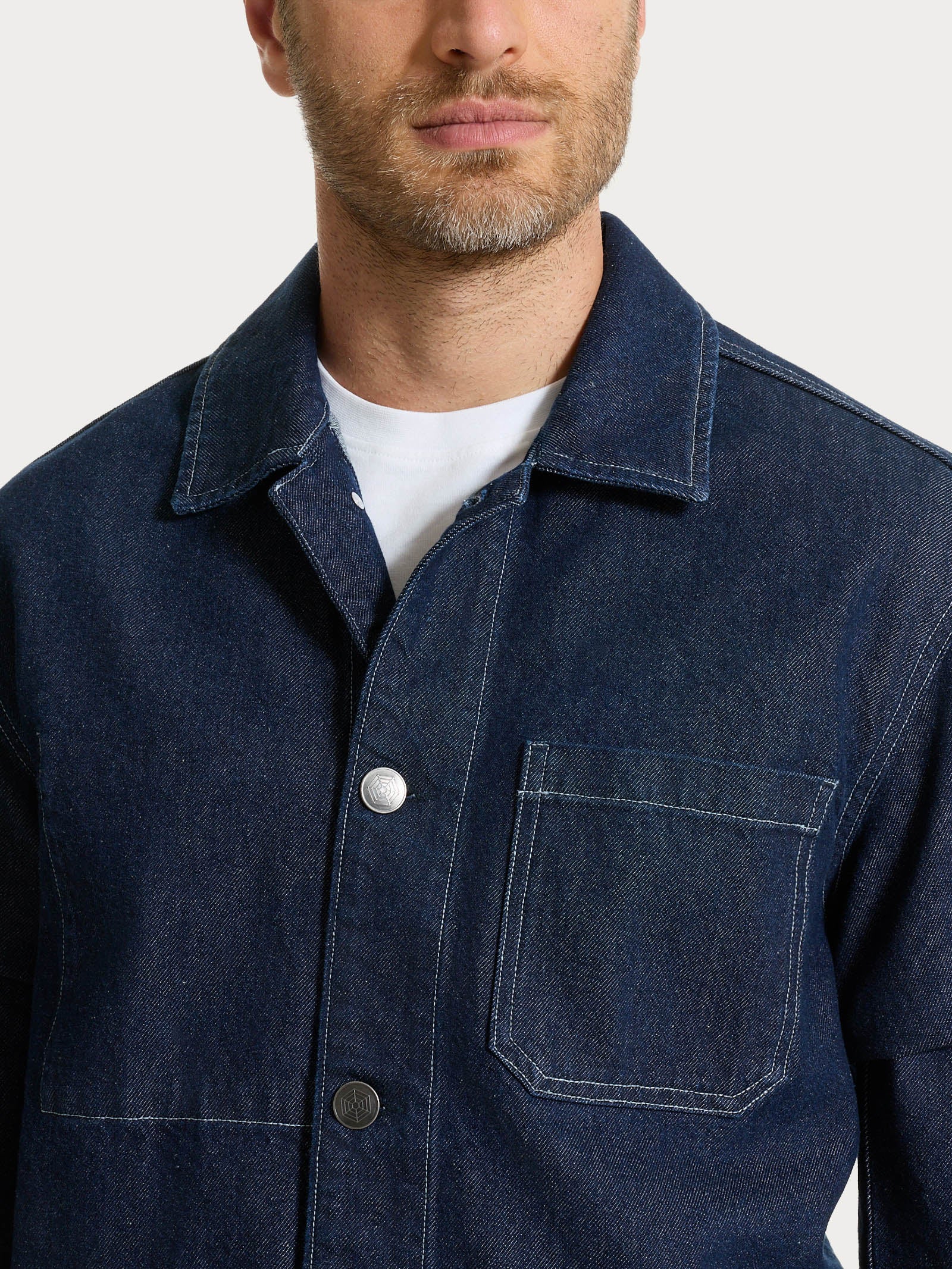 Giacca Utility in Raw Denim - Dark Navy - Image 3