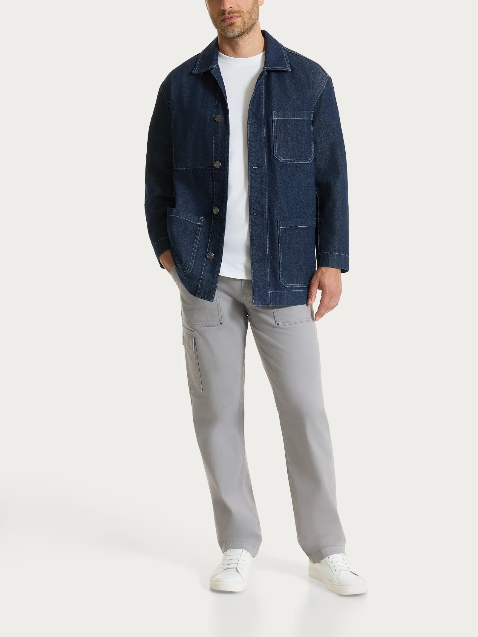 Giacca Utility in Raw Denim - Dark Navy - Image 4