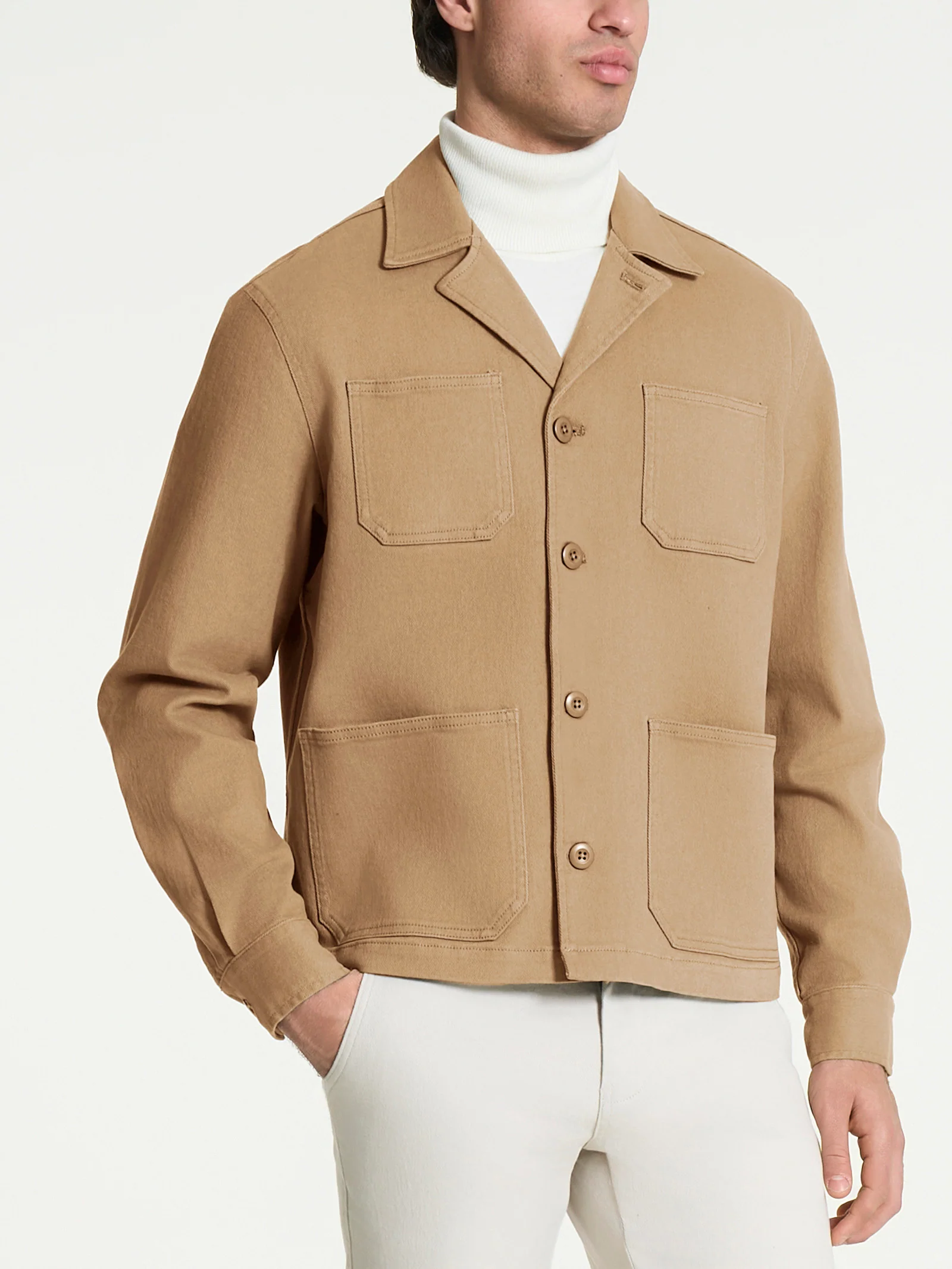 Giacca Utility in Raw twill di Cotone - Tiger's Eye