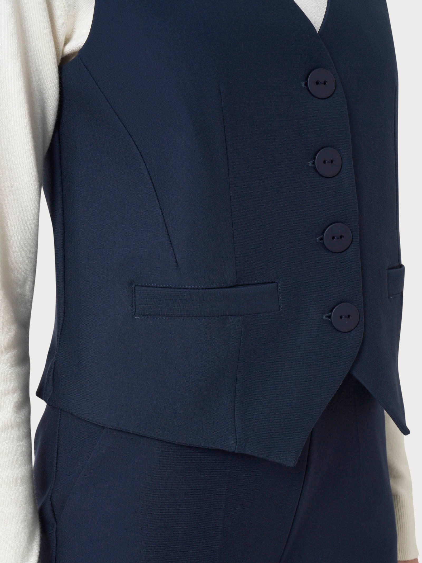 Gilet con quattro bottoni in Compact - Persia - Image 3