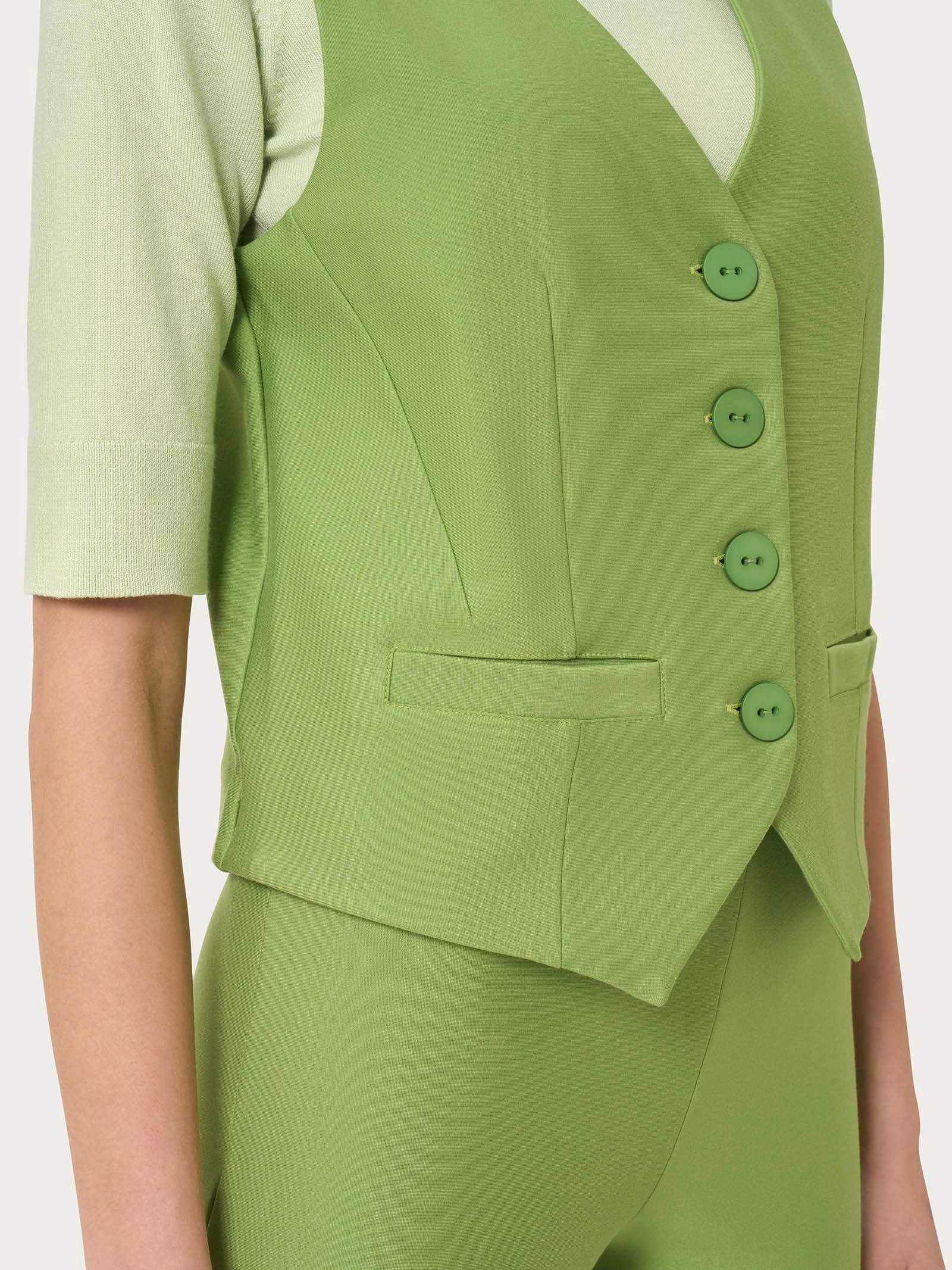 Gilet con quattro bottoni in Compact - Piquant Green - Image 3