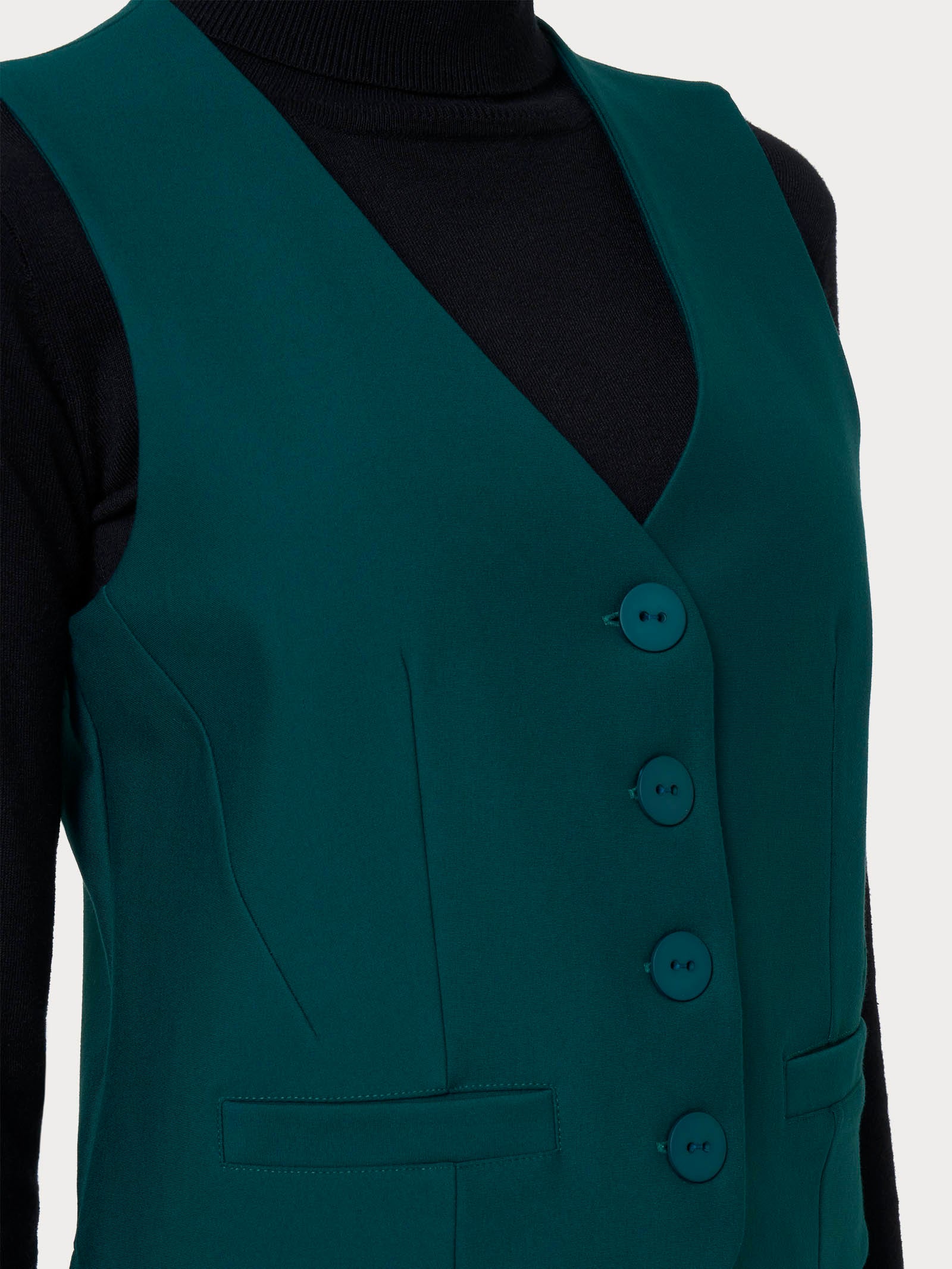 Gilet con quattro bottoni in Compact - Rain Forest - Image 3