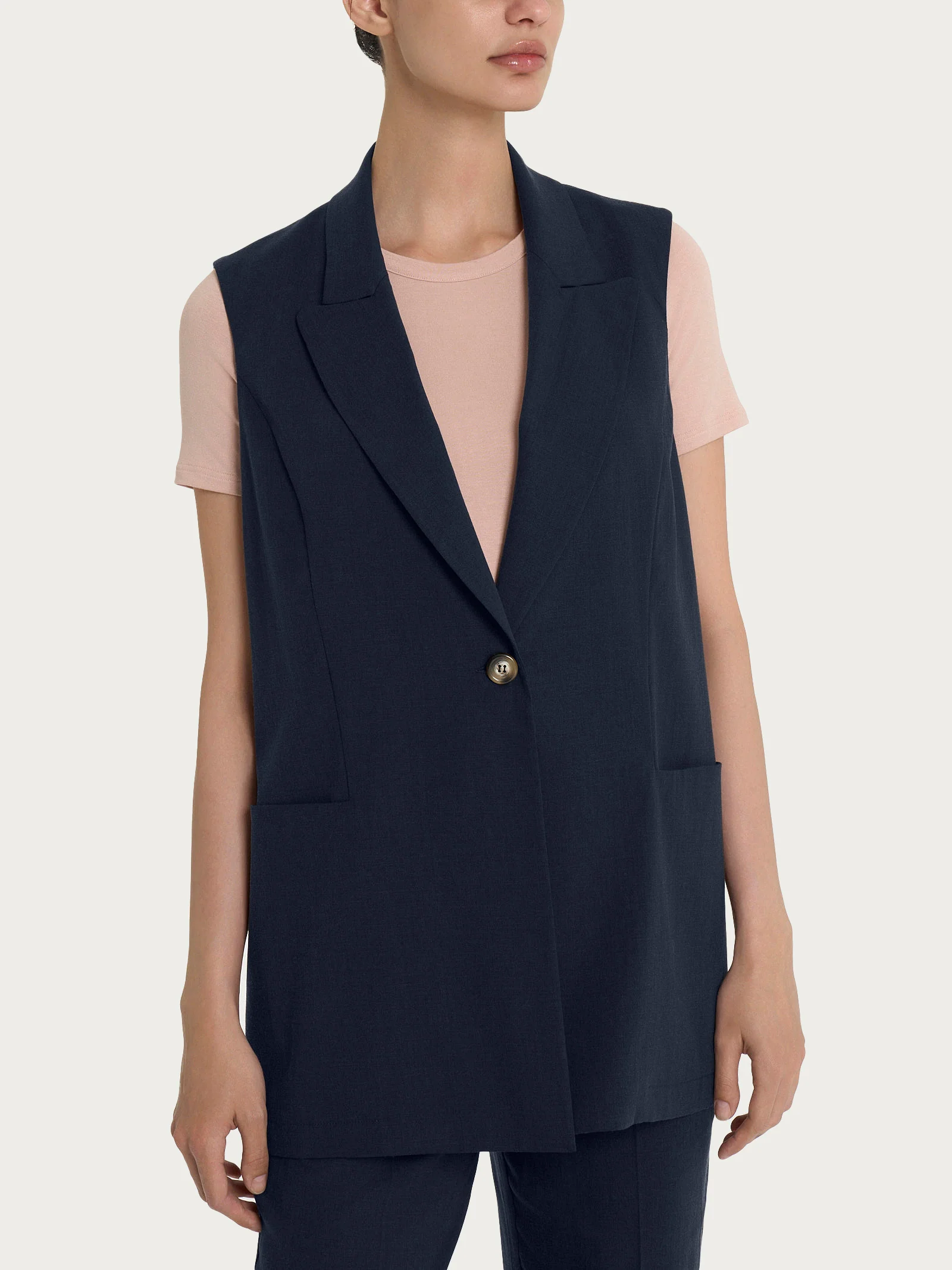 Gilet lungo in Super Natural - Bleu