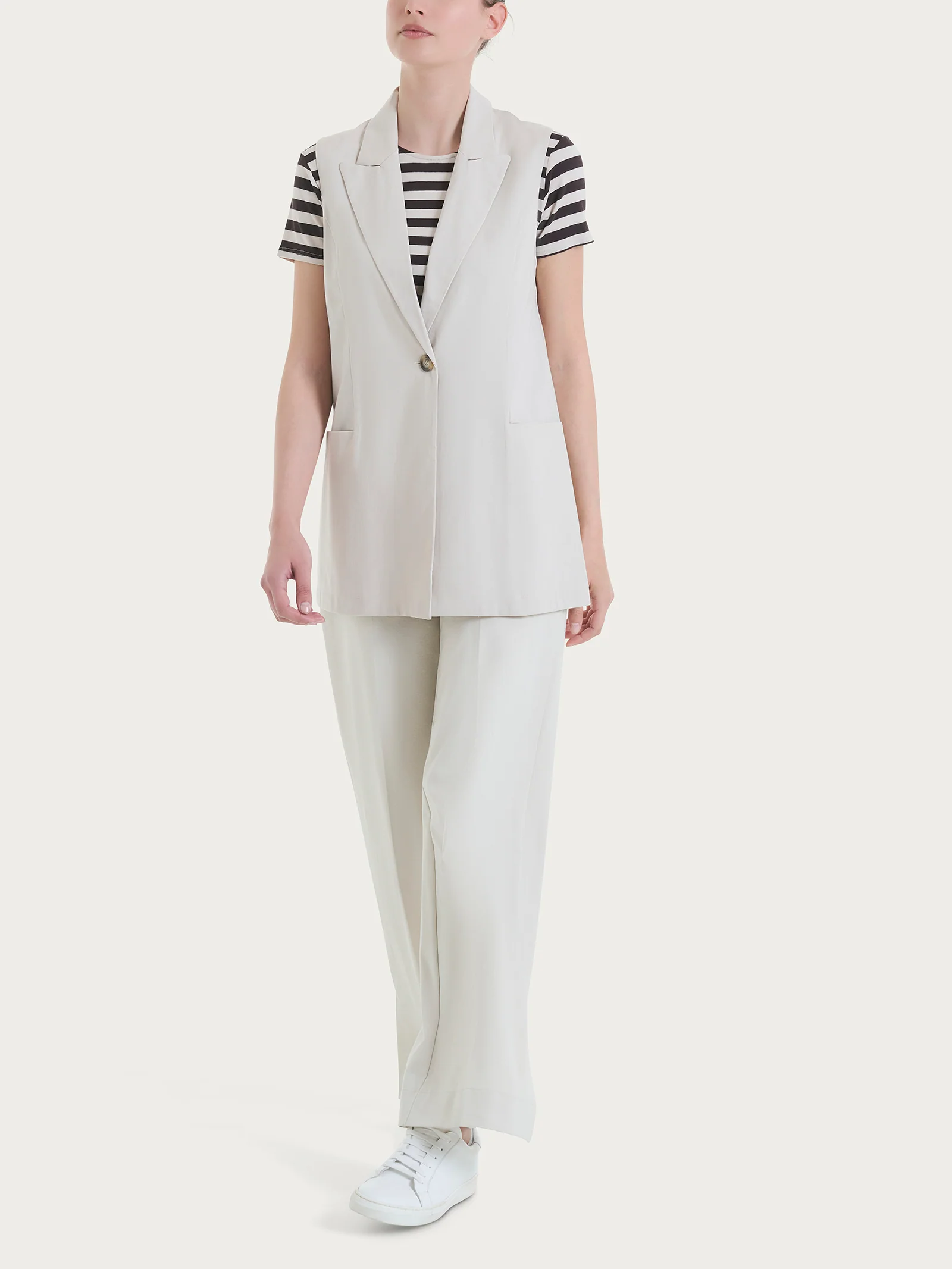 Gilet lungo in Super Natural - Champignon - Image 4