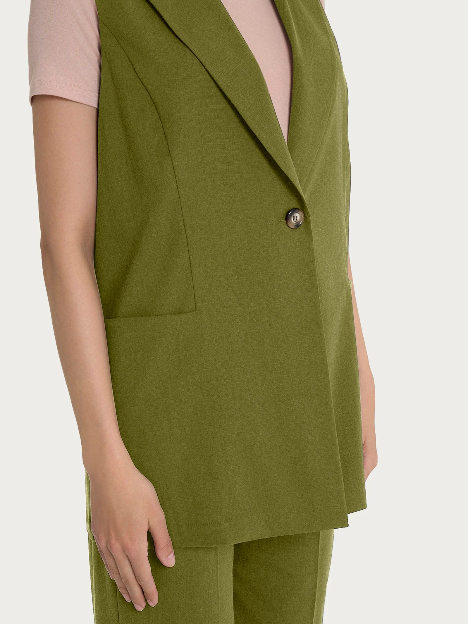 Gilet lungo in Super Natural - Sphagnum - Image 3
