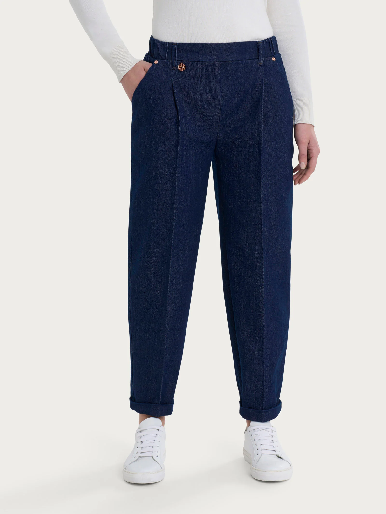 Jeans a carota con pinces in 4 Seasons Denim - Persia