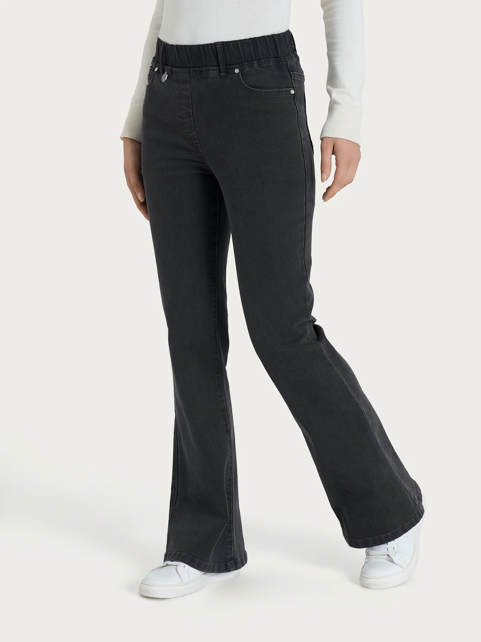 Jeans flare con tasche in Super Denim - Antracite