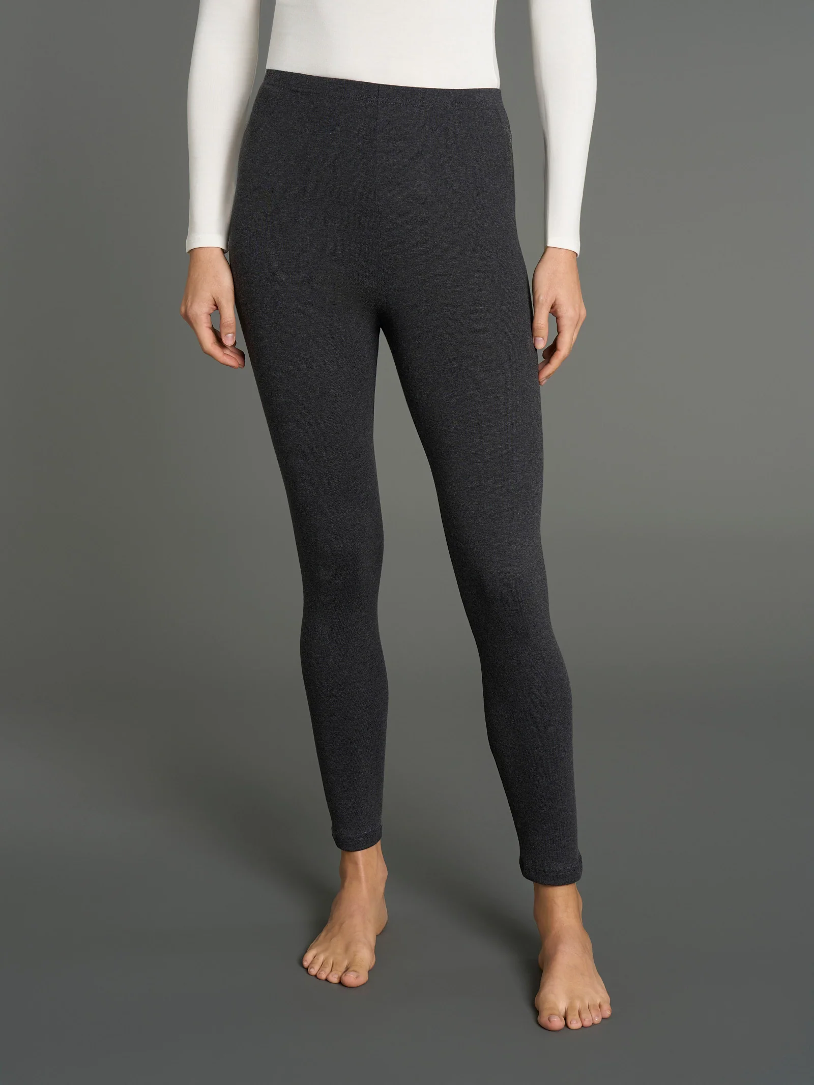 Leggings in cotone elasticizzato - Ardesia Mel.