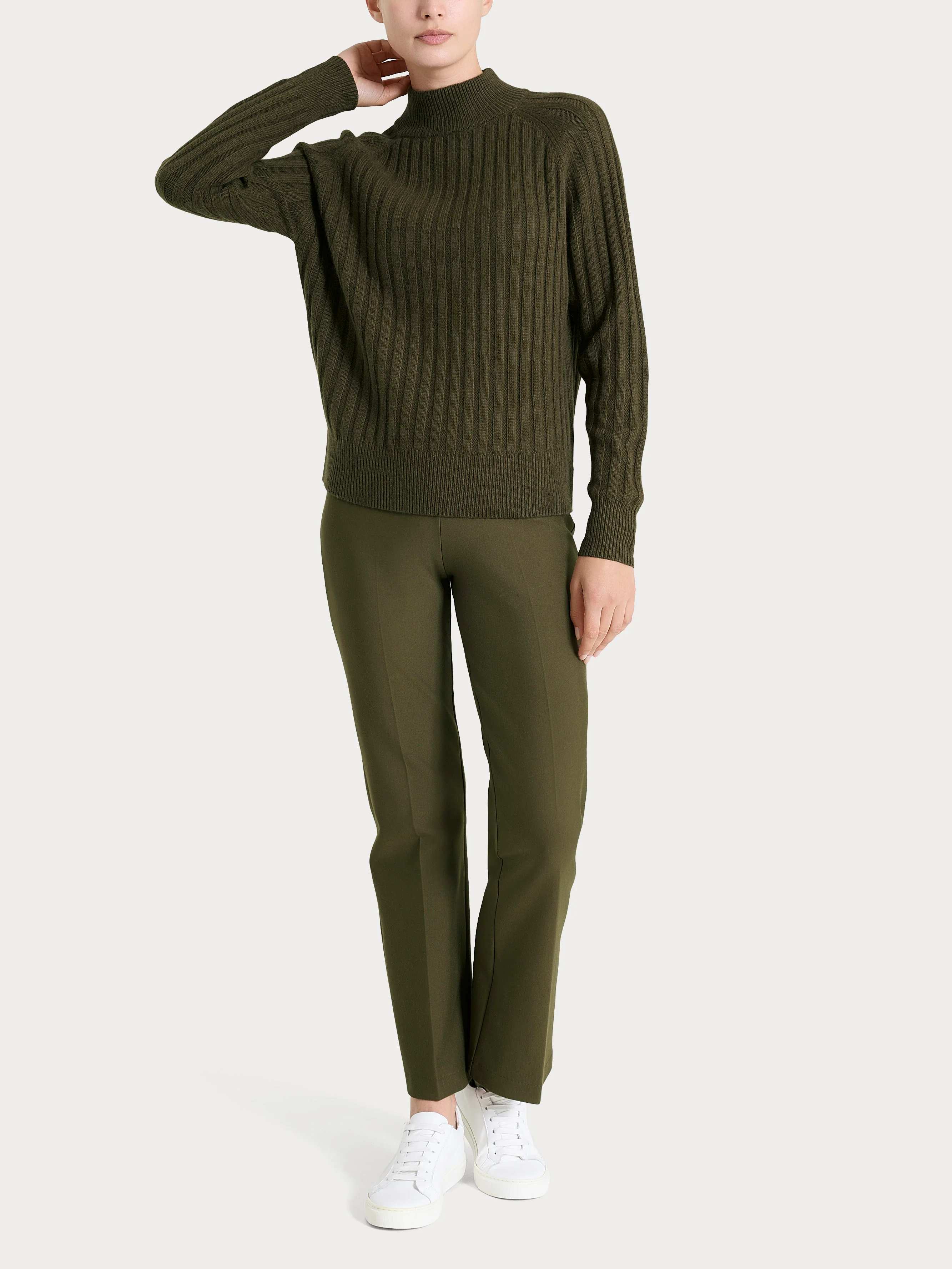 Lupetto con coste in Natural Soft - Dark Olive - Image 4