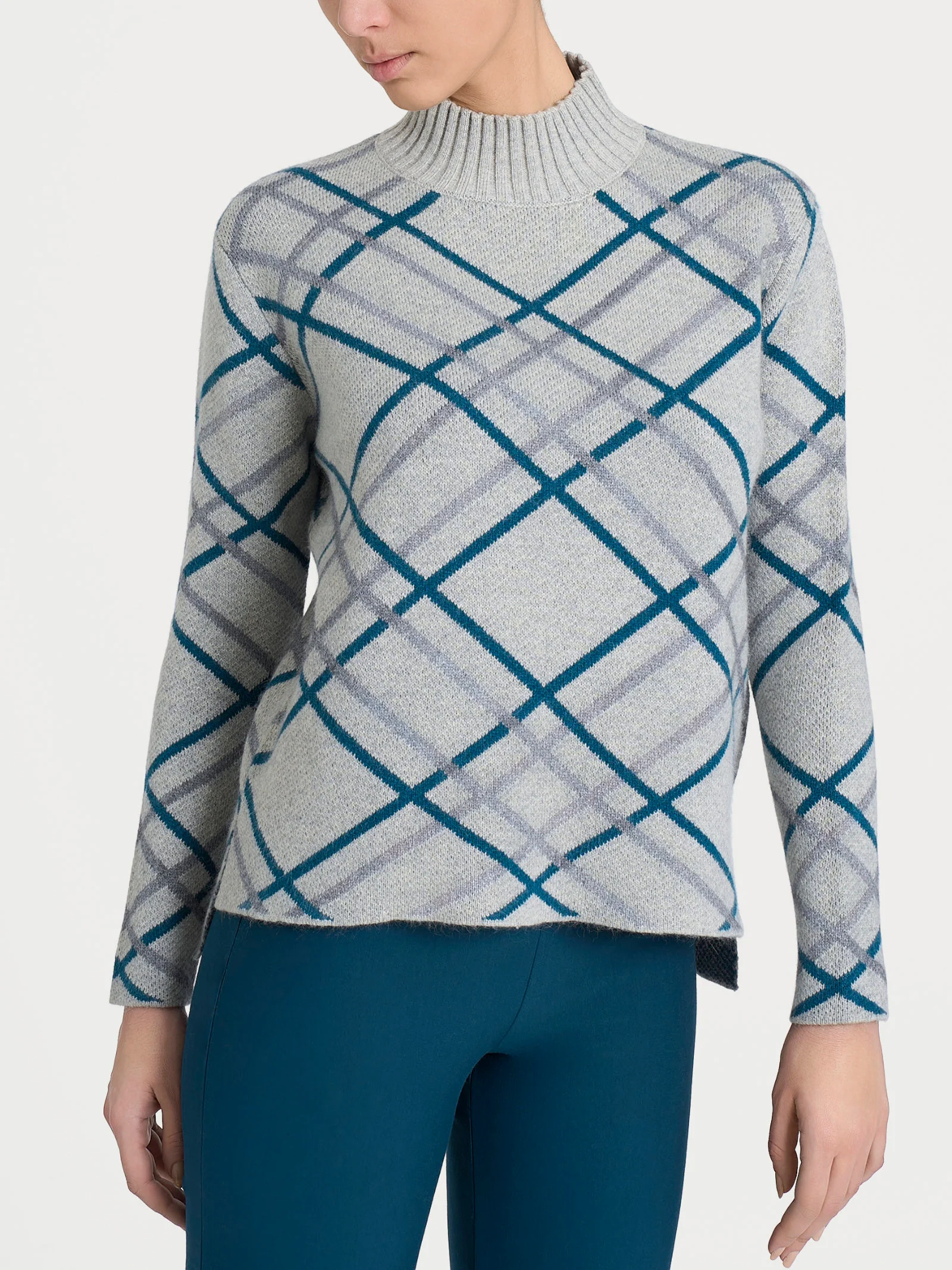 Lupetto con fantasia check in Natural Soft - Fant.Ghiaia Mel.
