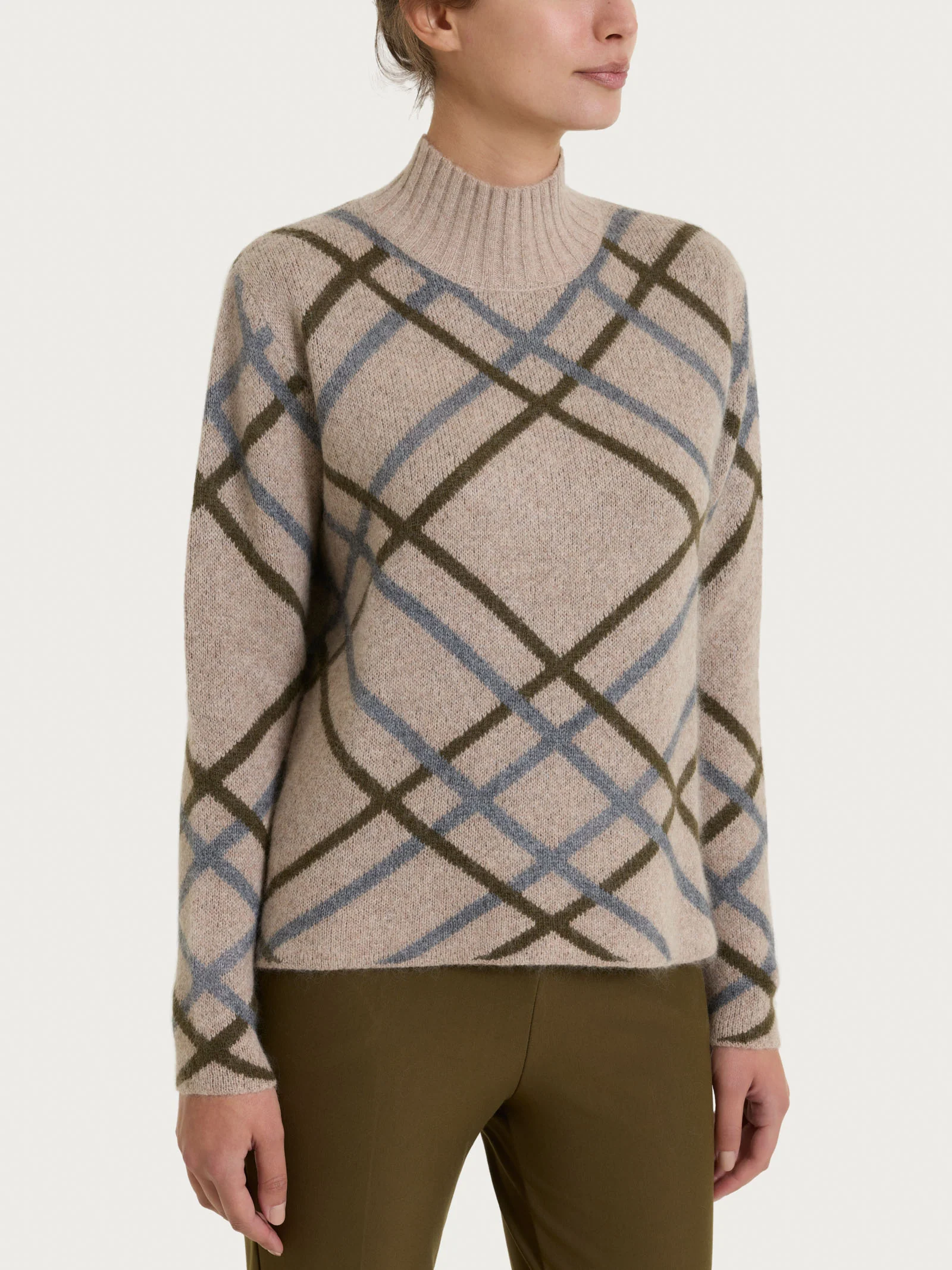 Lupetto con fantasia check in Natural Soft - Fant.Zenzero Mel.