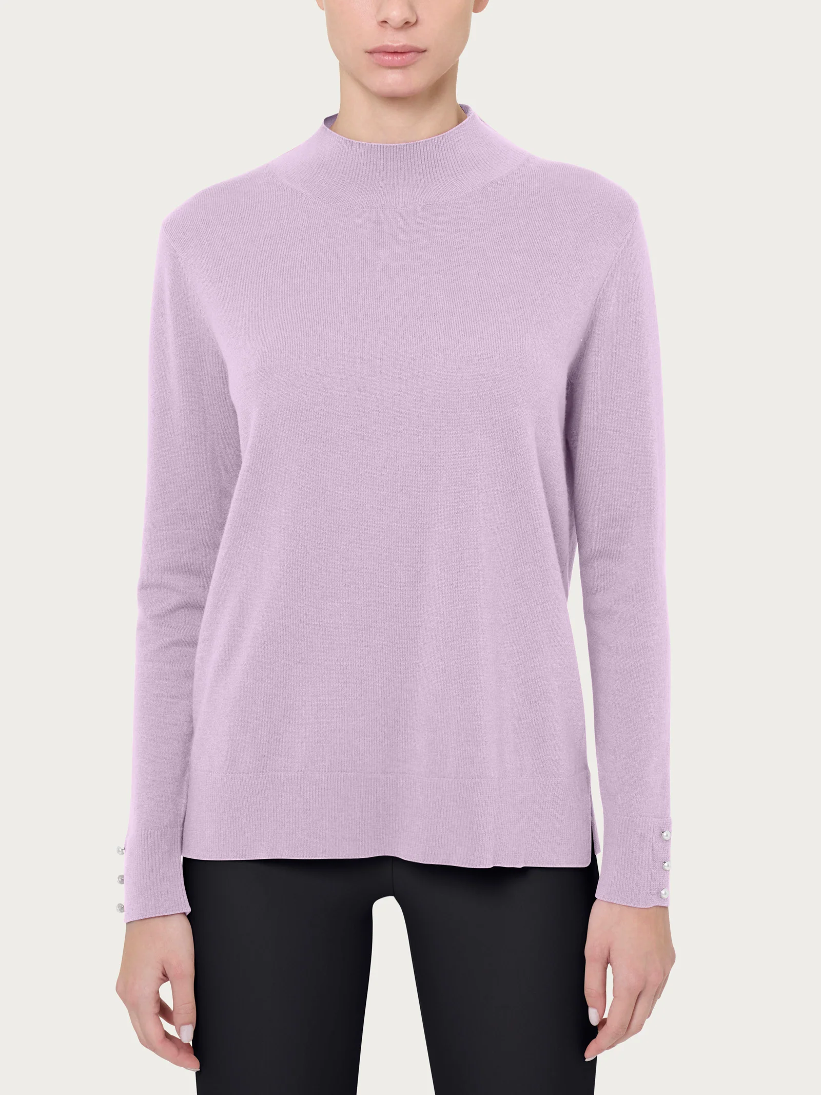 Lupetto con perline in Merino Soft - Orchid Petal