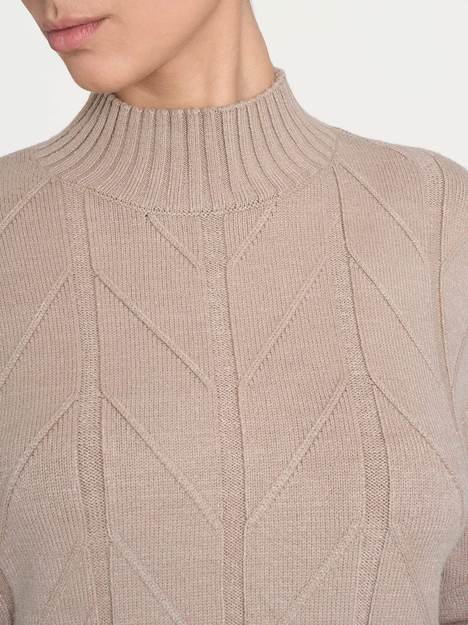 Lupetto con punto spiga in Super Soft - Cammello Mel. - Image 4