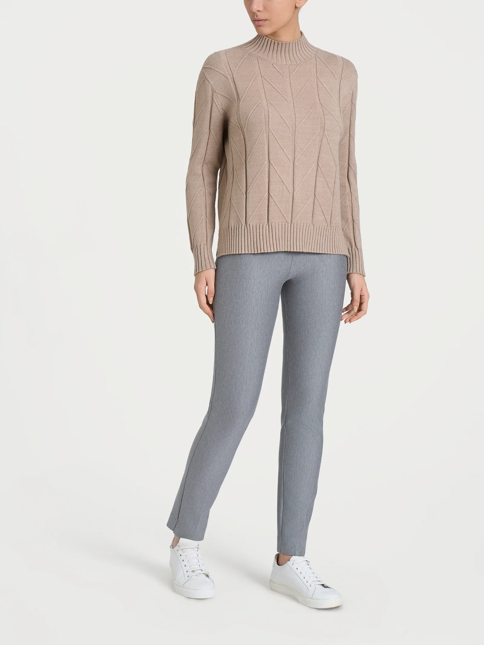 Lupetto con punto spiga in Super Soft - Cammello Mel. - Image 5