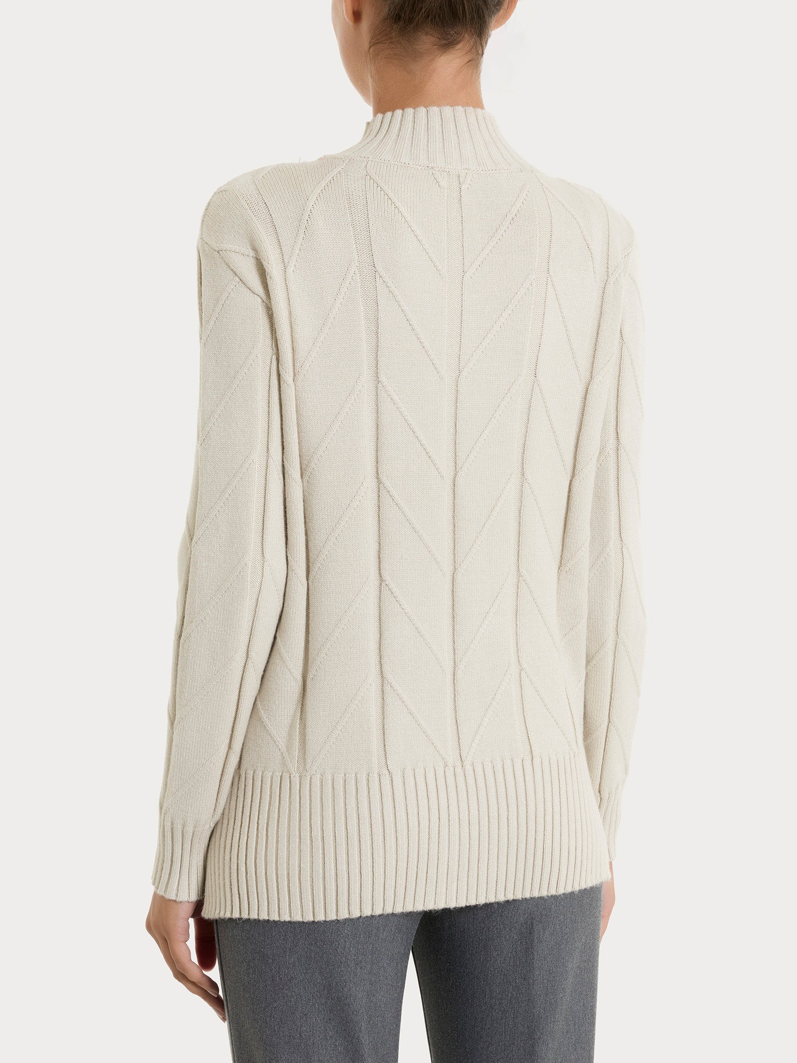 Lupetto con punto spiga in Super Soft - Champignon - Image 2