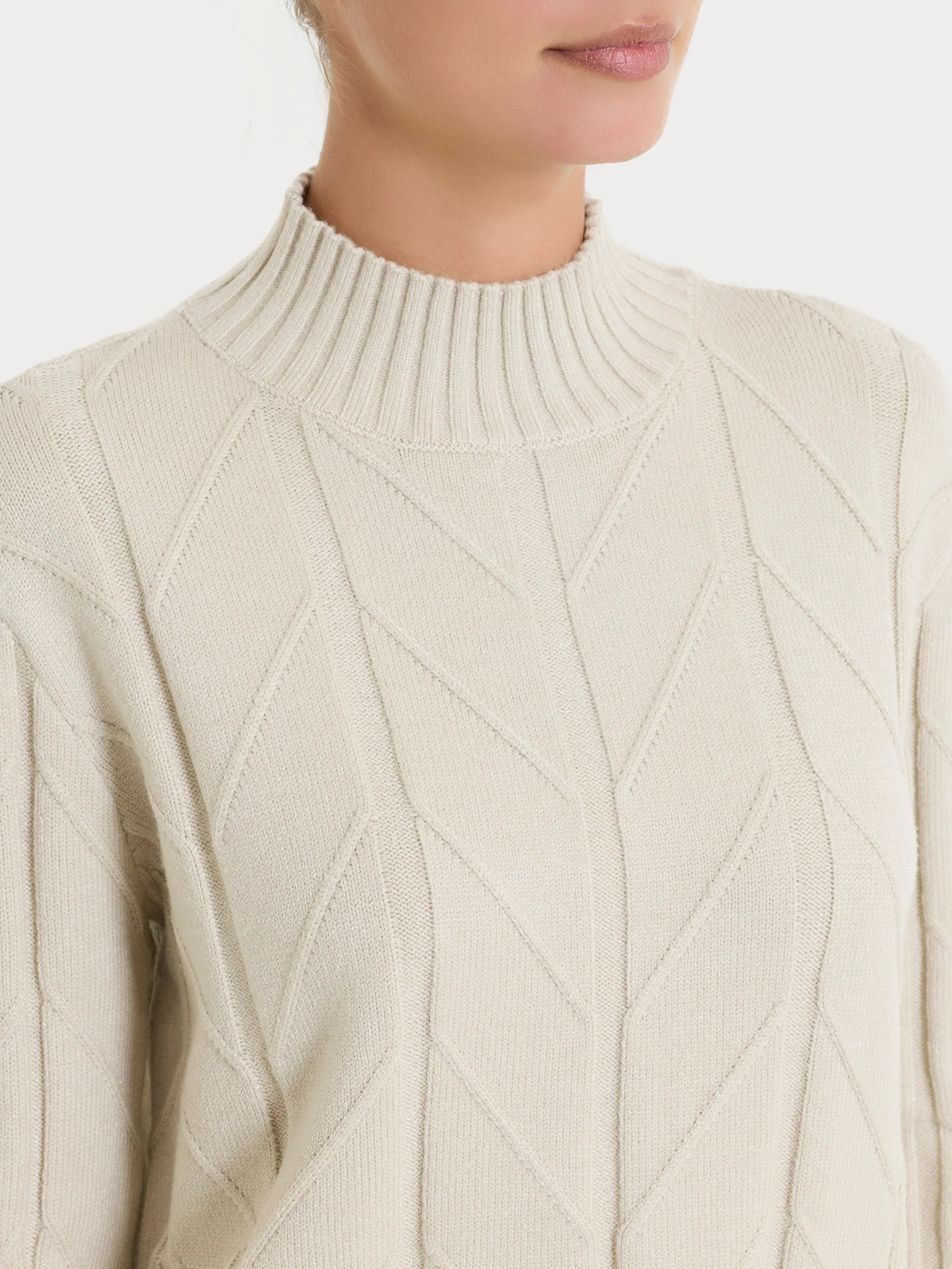 Lupetto con punto spiga in Super Soft - Champignon - Image 3