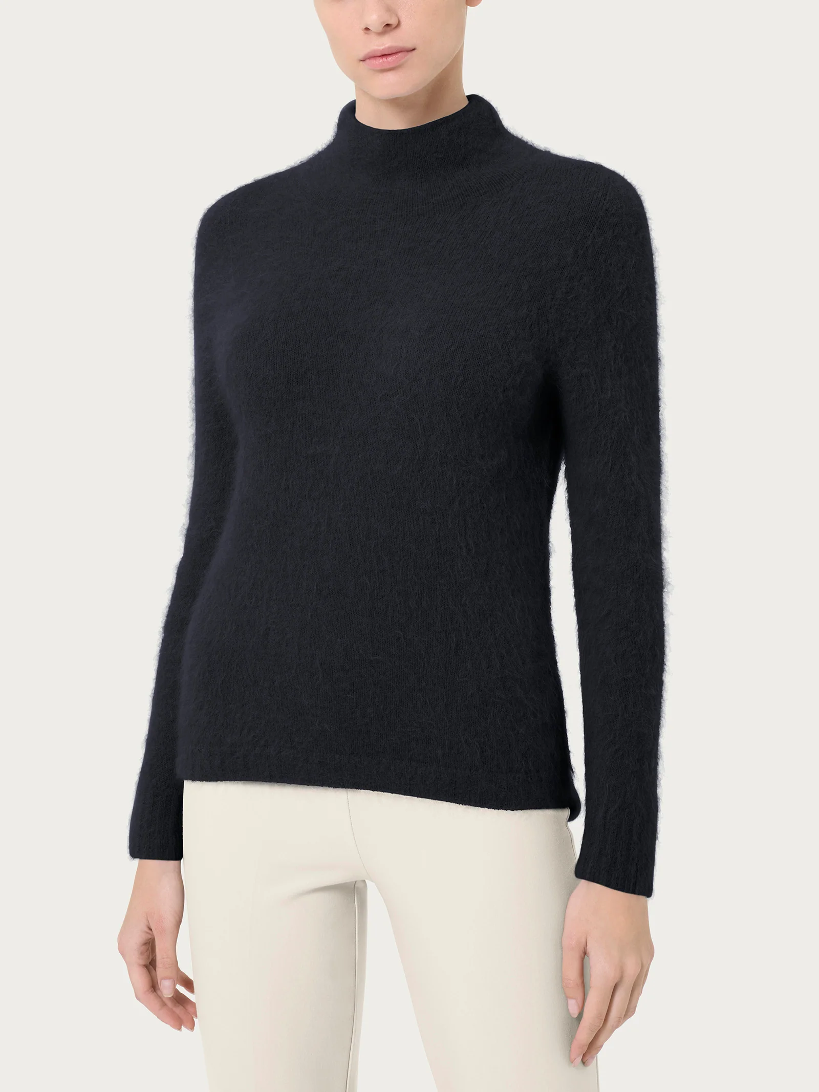 Lupetto in misto lana e alpaca - Nero