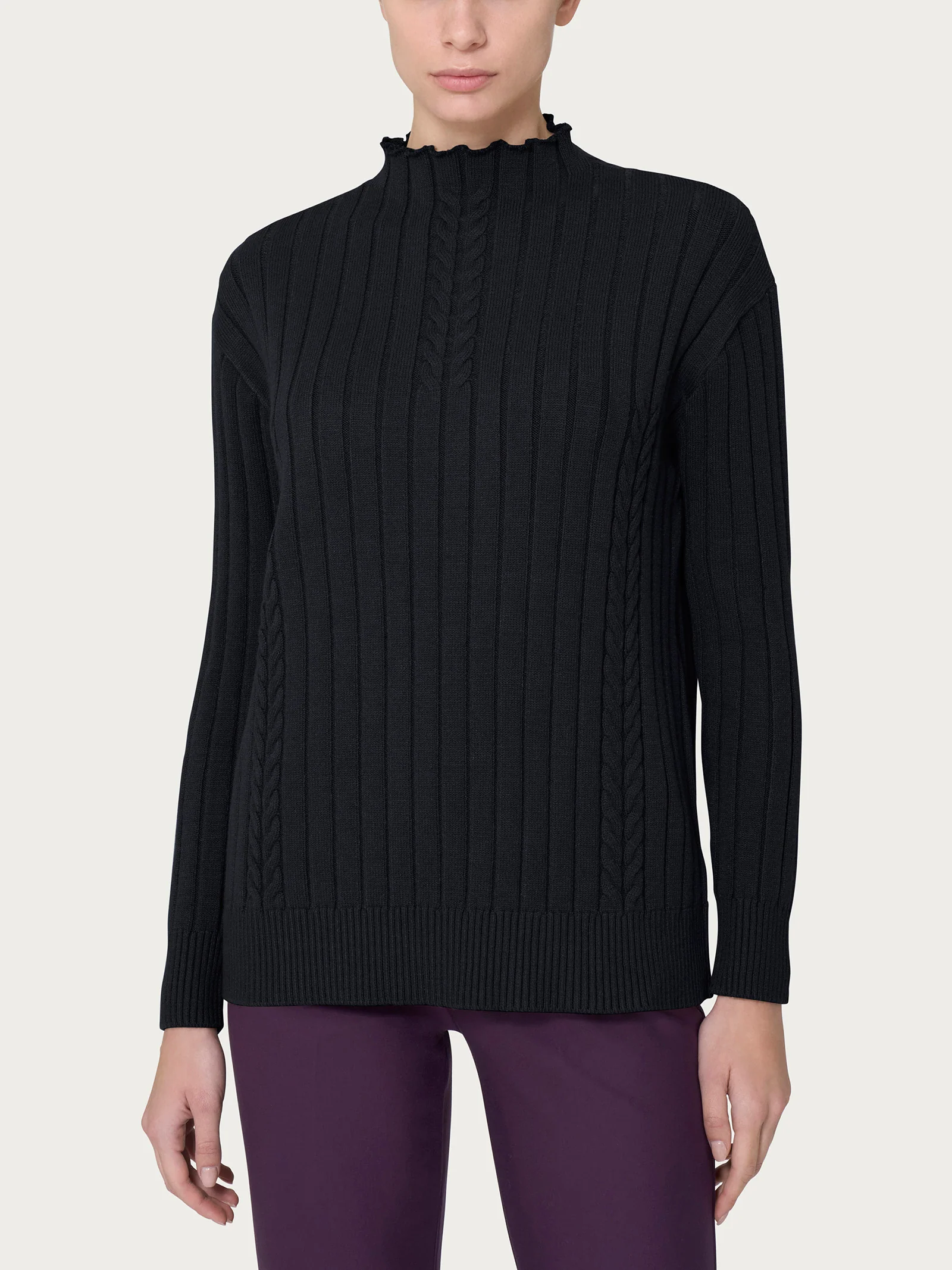 Lupetto Knit Rib in Super Soft - Nero