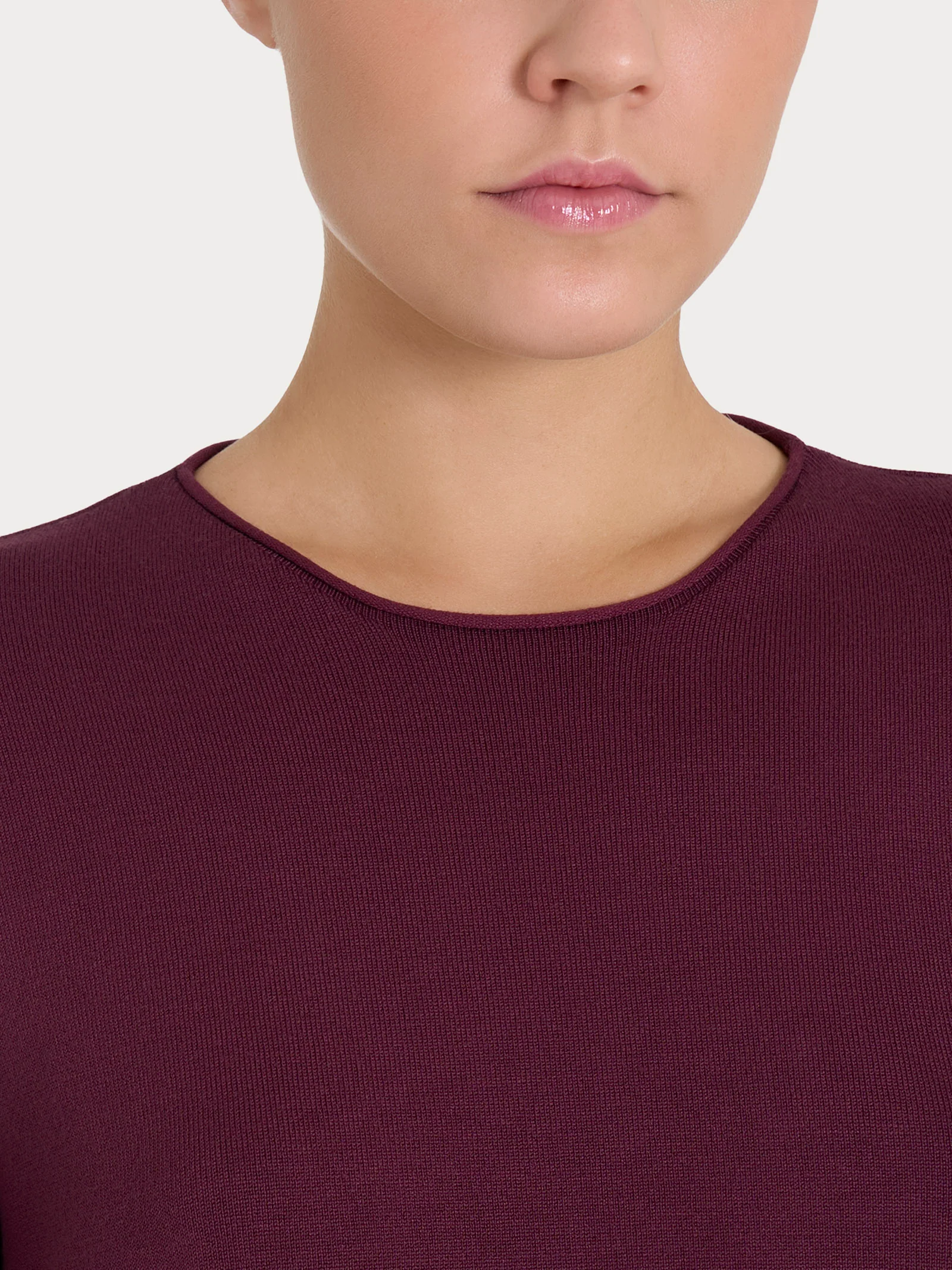 Maglia asimmetrica con girocollo Four Seasons - Fig - Image 3