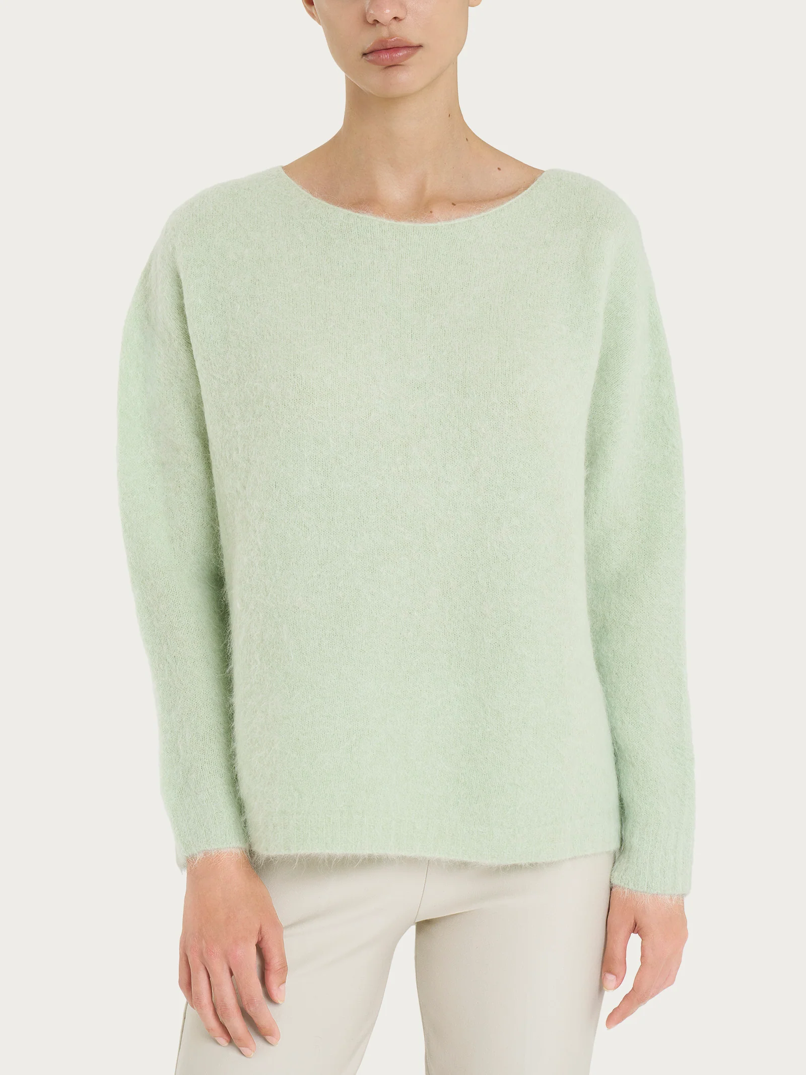 Maglia con collo a barchetta in misto lana e alpaca - Gleam