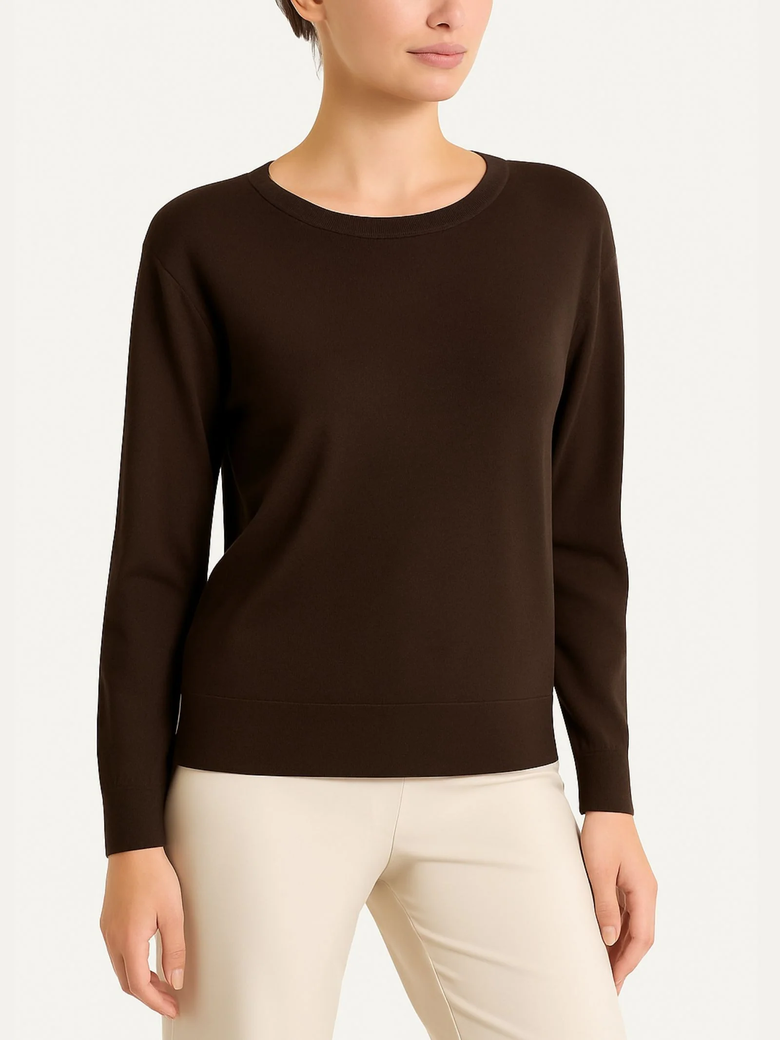 Maglia con scollo a barchetta in Merino Soft - Chocolate Torte