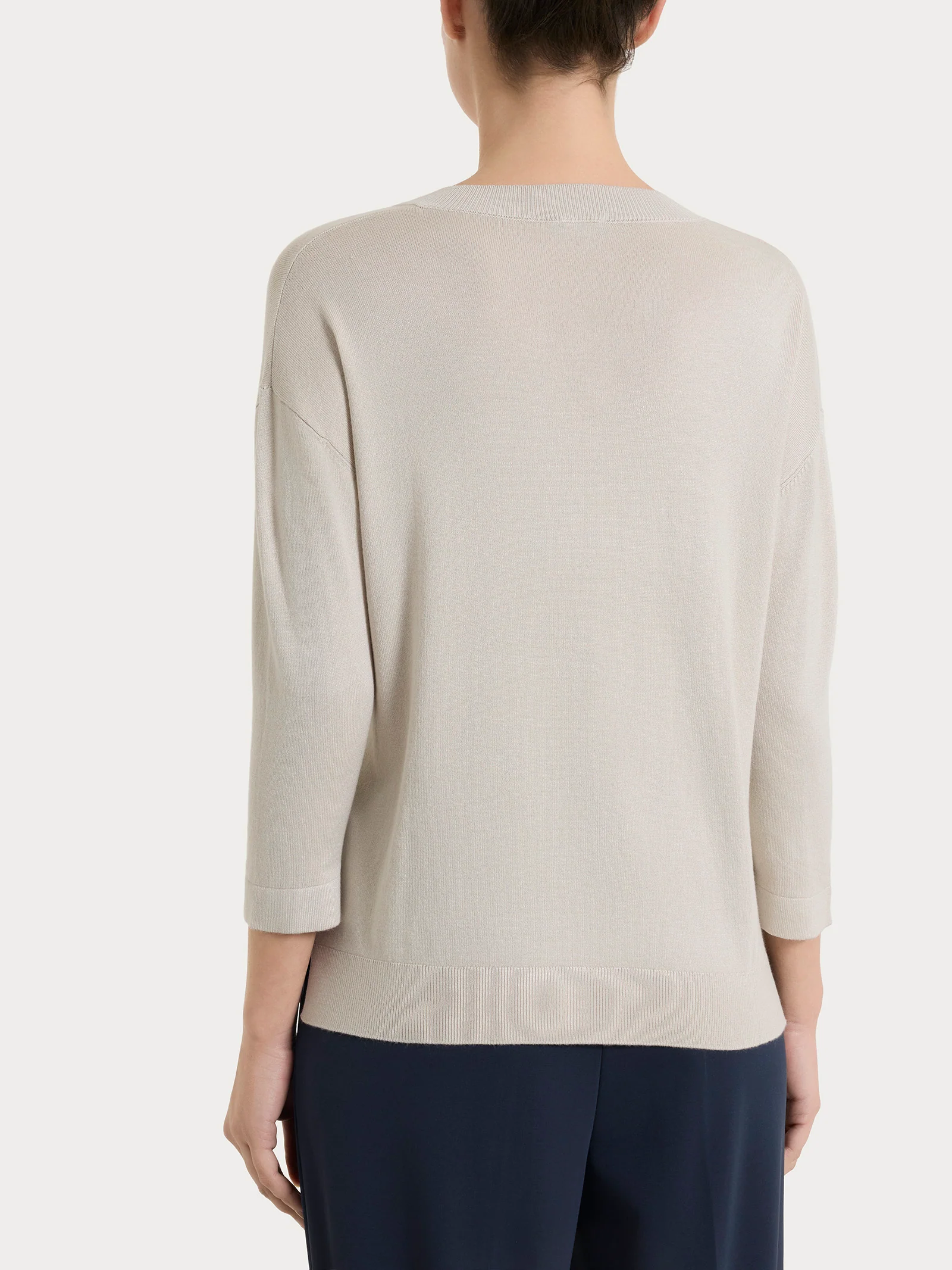Maglia con scollo a V e con manica 3/4 in Summertime - Champignon - Image 2