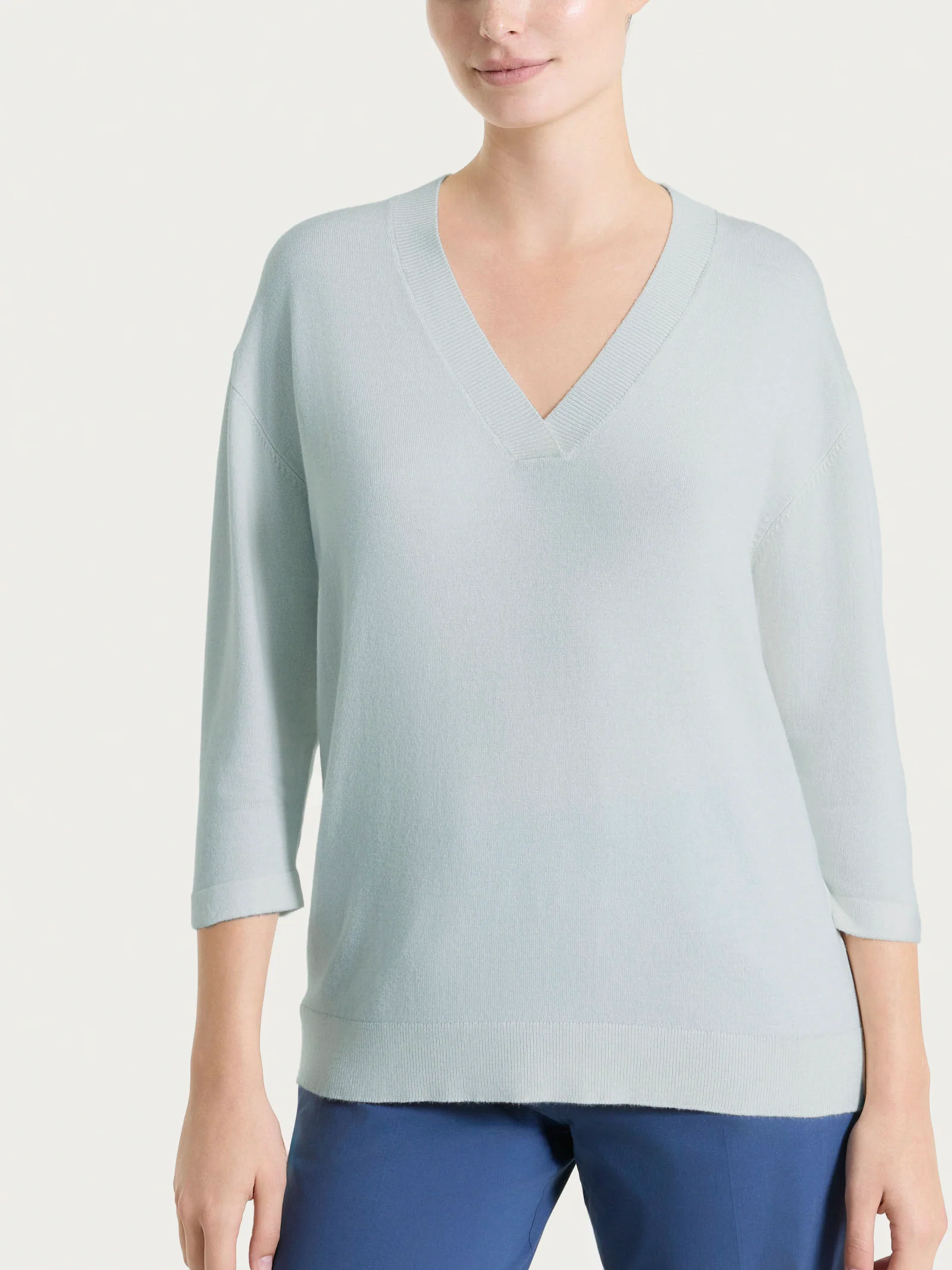 Maglia con scollo a V e con manica 3/4 in Summertime - Gray Dawn