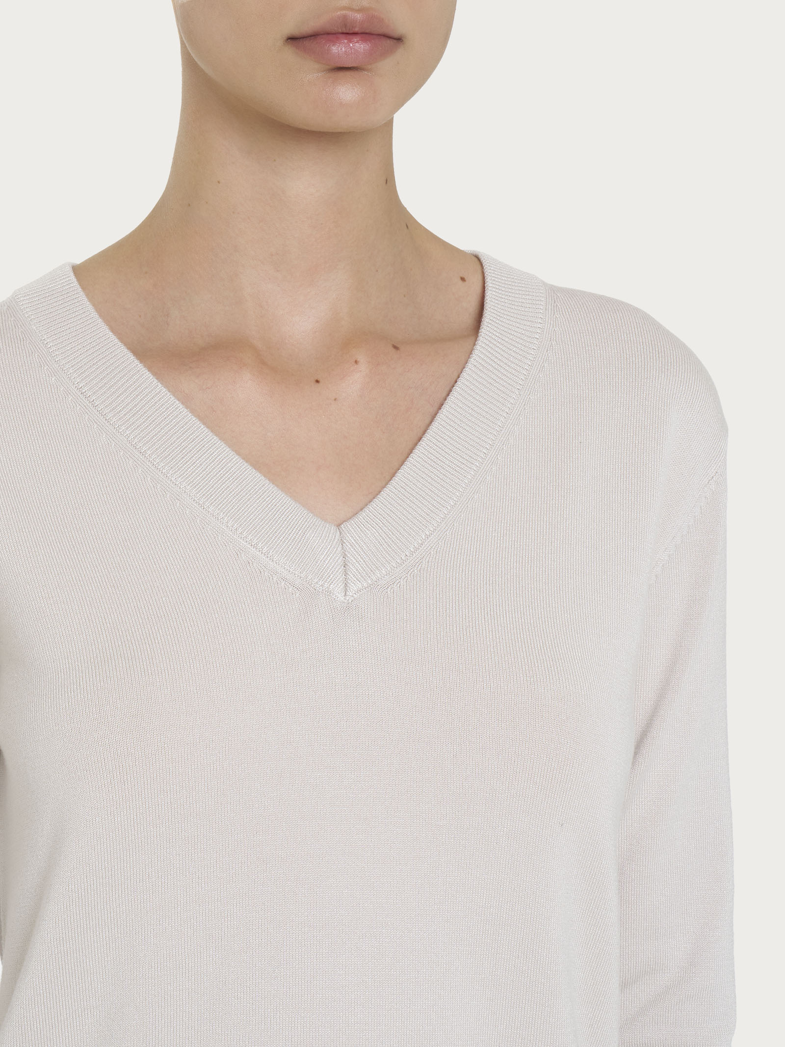 Maglia con scollo a V Four Seasons - Champignon - Image 3