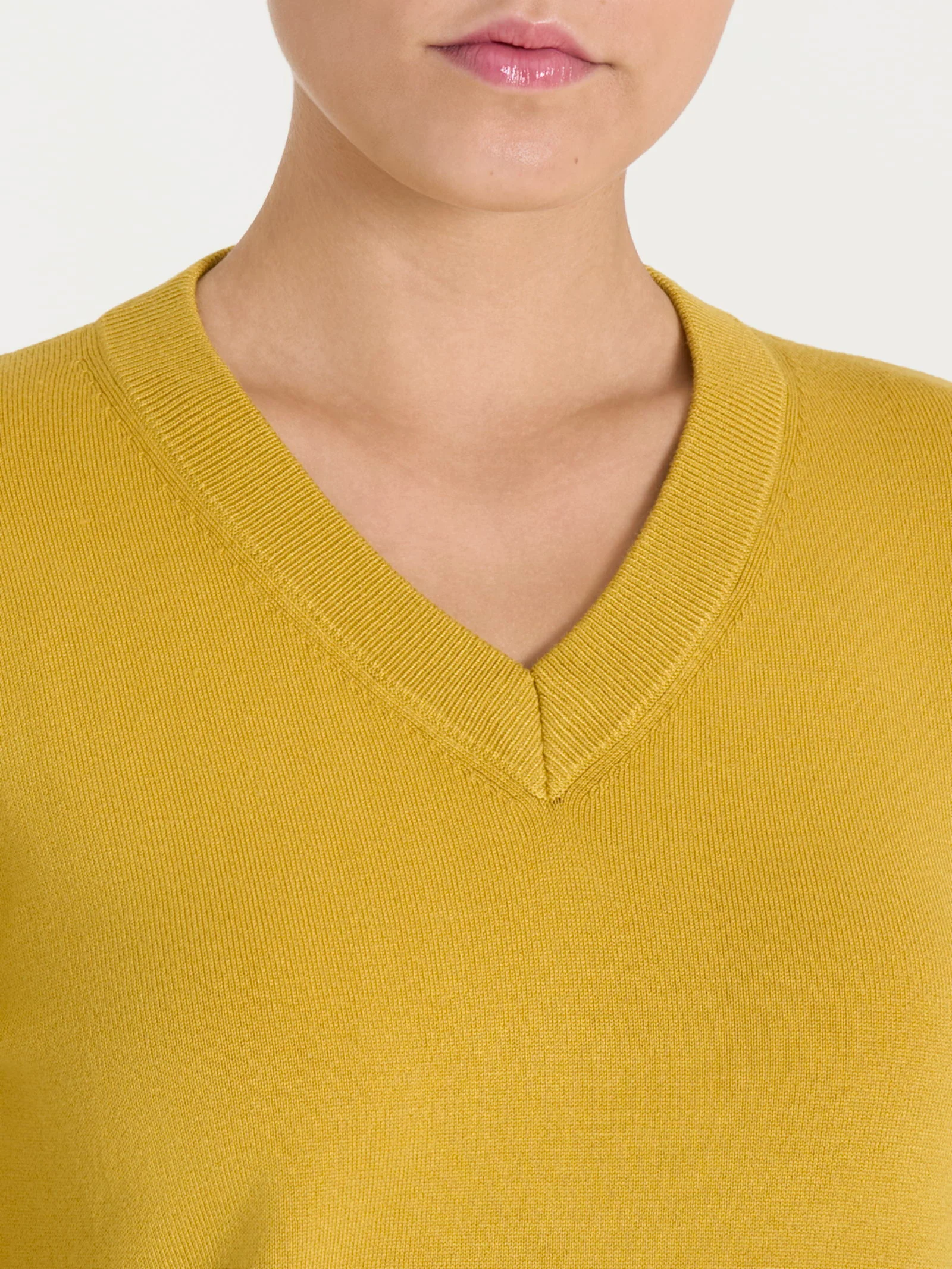 Maglia con scollo a V Four Seasons - Oil Yellow - Image 3