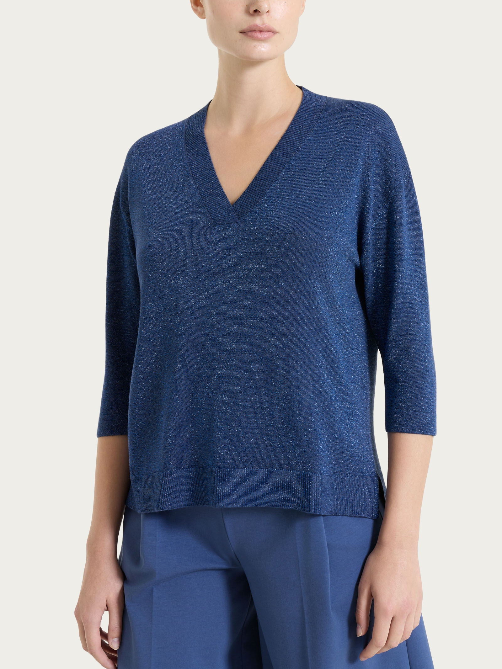 Maglia con scollo a V in Lurex Summertime - Oceana