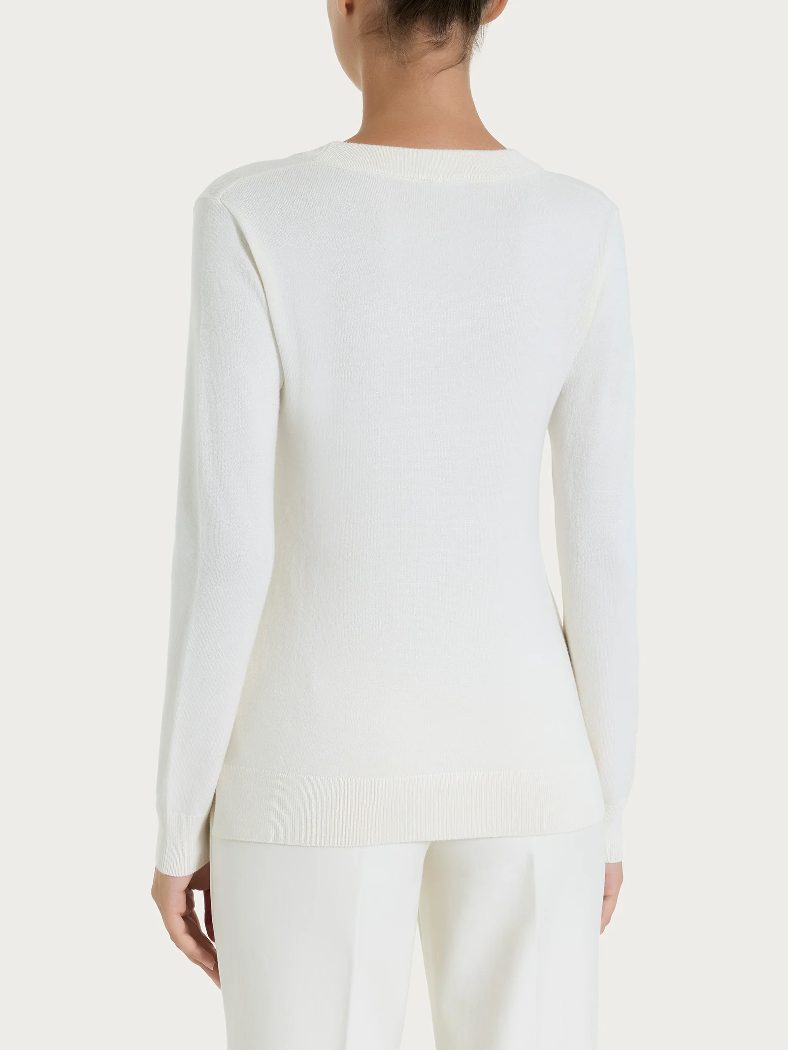 Maglia con scollo madonna Four Seasons - Avorio - Image 2