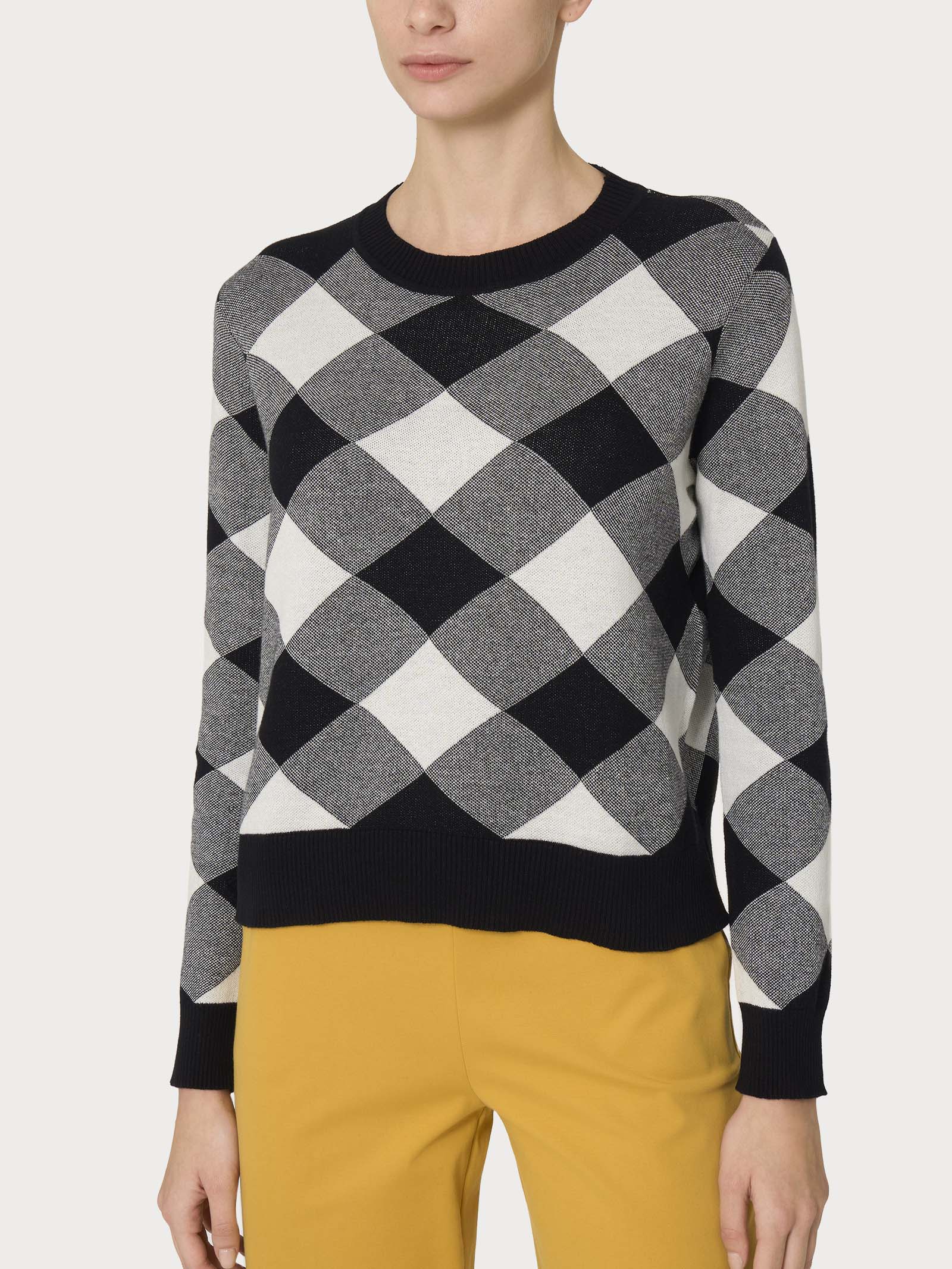 Maglia corta girocollo in filato Winter Cotton  - Fant.Nero