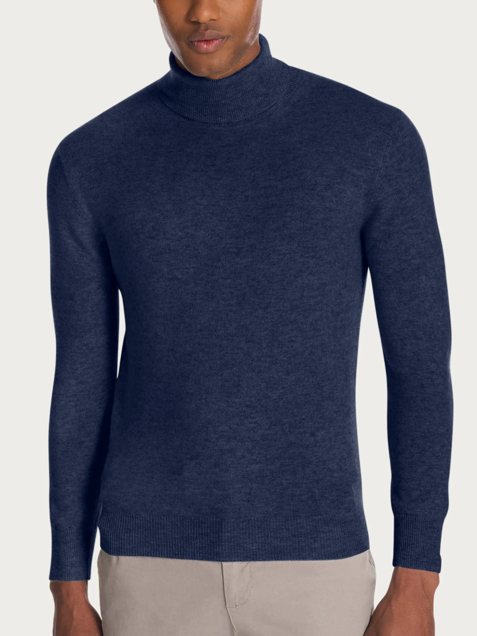 Maglia dolcevita in tessuto Cashmerino - Denim Mel.