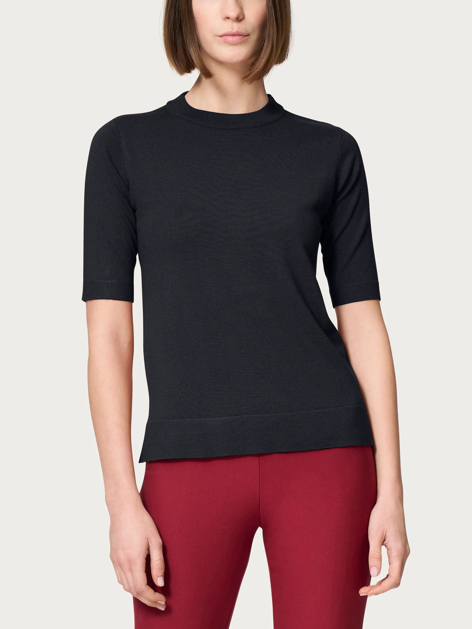 Maglia girocollo a manica corta Four Seasons - Nero
