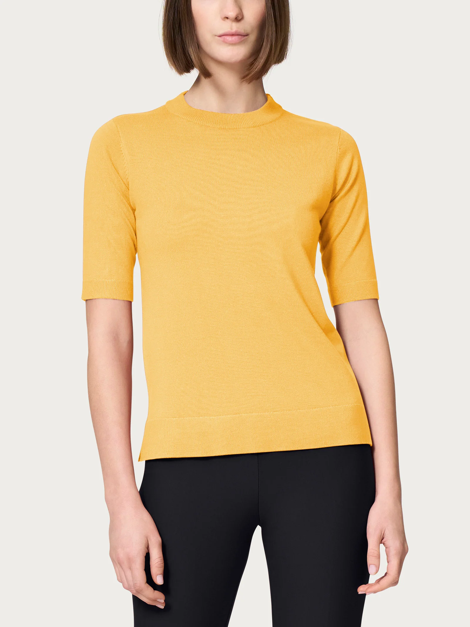 Maglia girocollo a manica corta Four Seasons - Misted Yellow