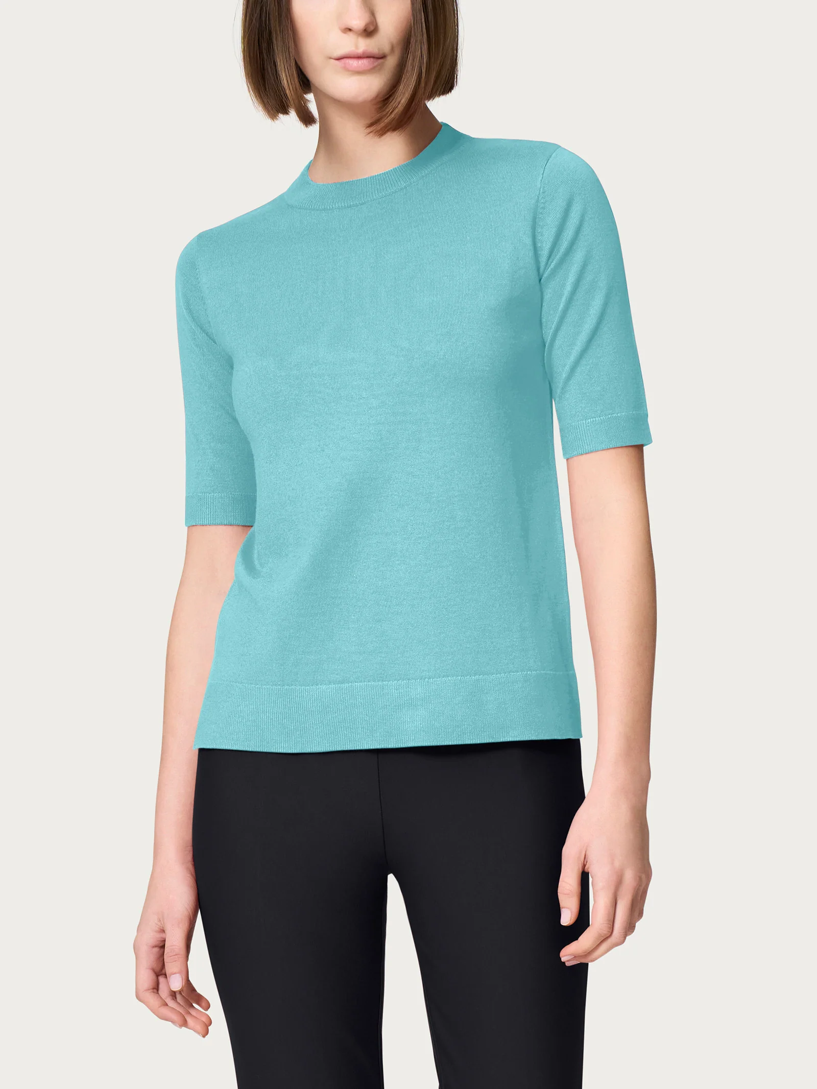 Maglia girocollo a manica corta Four Seasons - Nile Blue