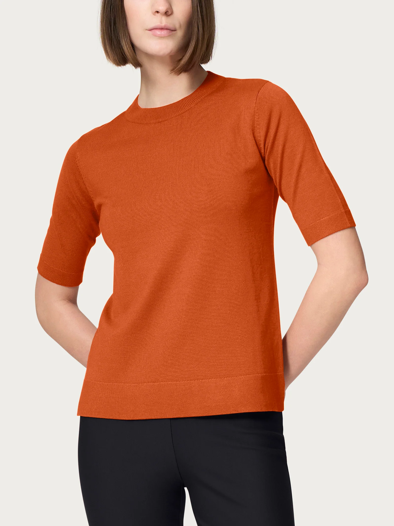 Maglia girocollo a manica corta Four Seasons - Rust