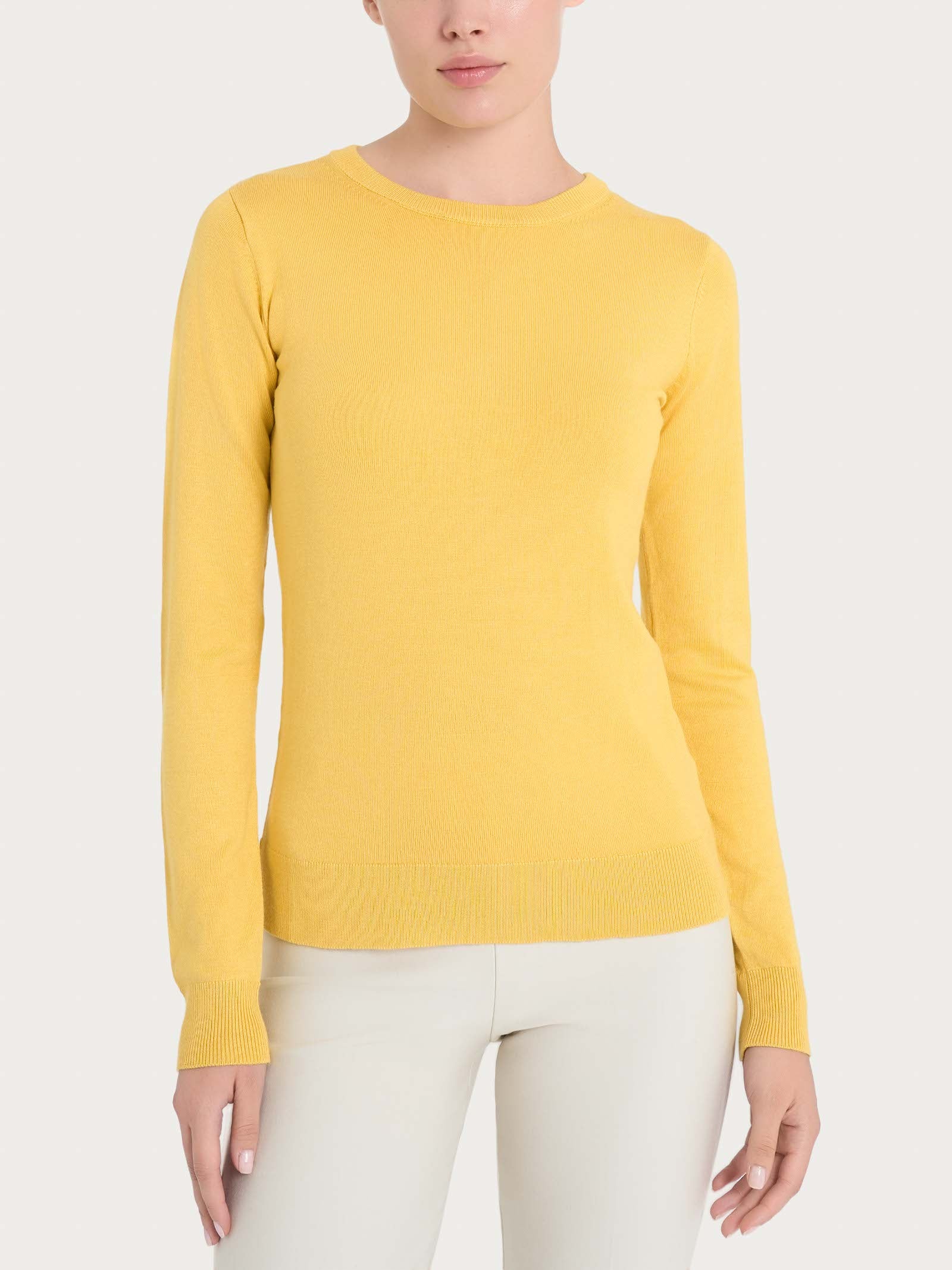Maglia girocollo a manica lunga Four Seasons - Misted Yellow