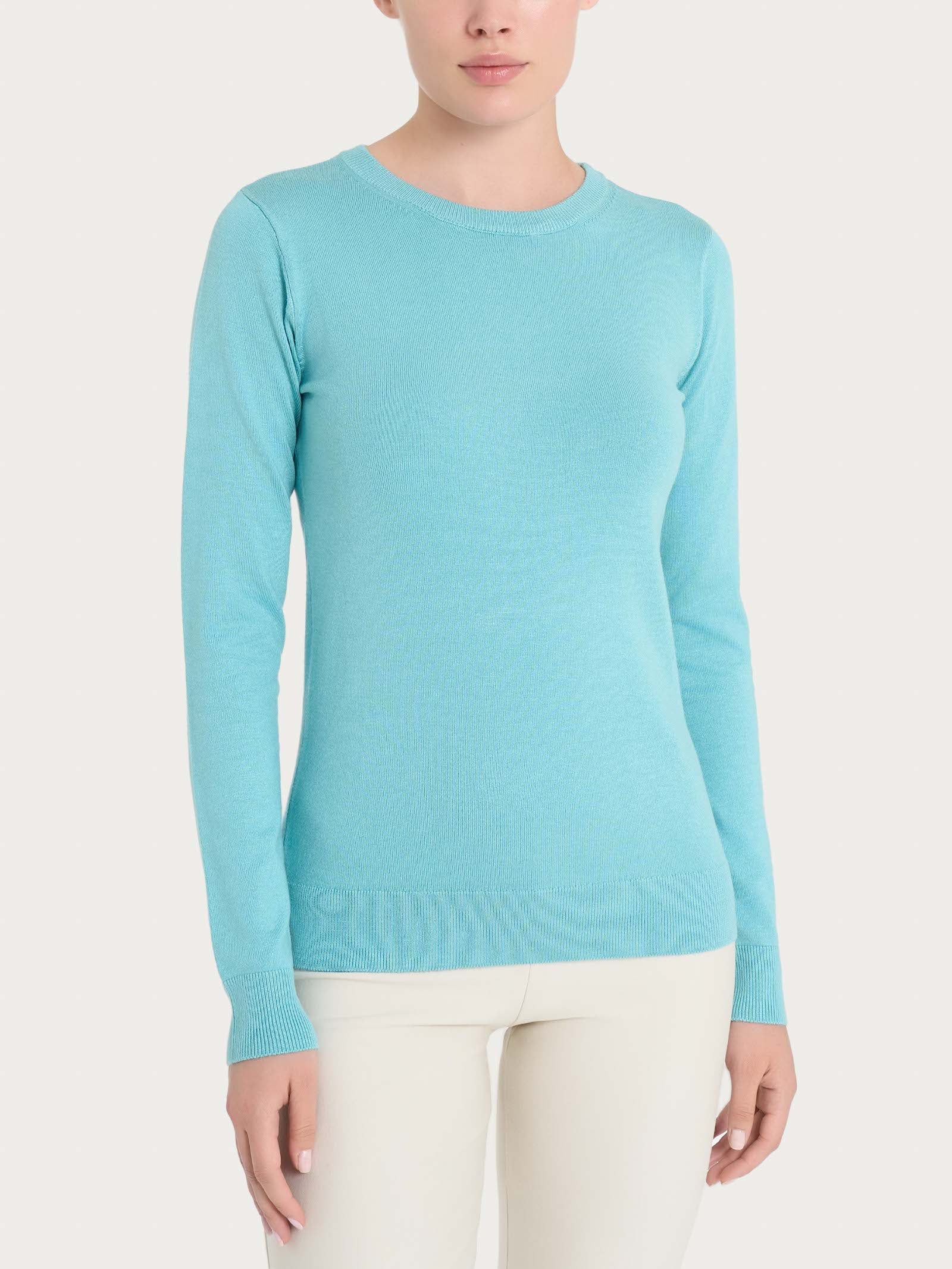 Maglia girocollo a manica lunga Four Seasons - Nile Blue